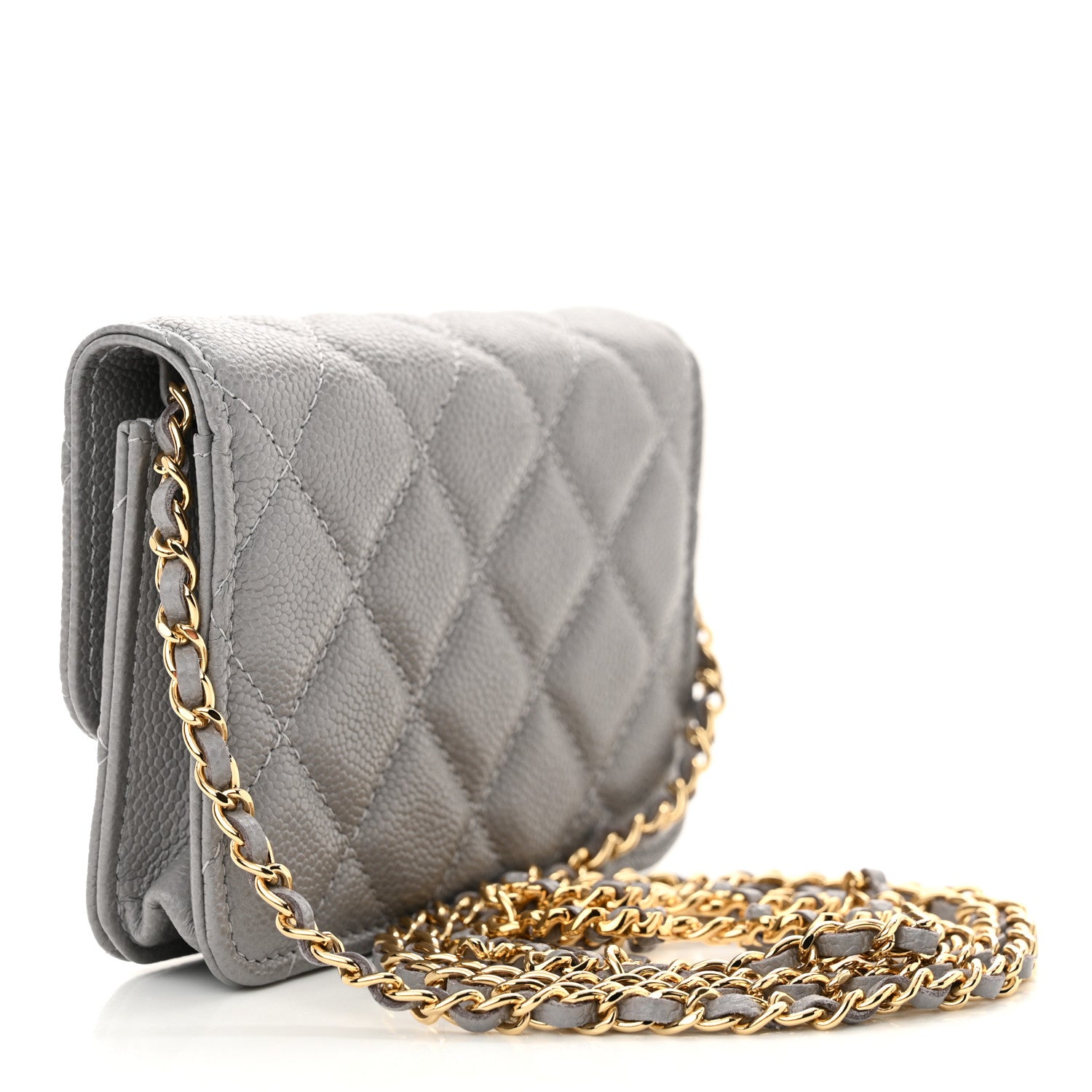 Chanel Caviar Quilted Miss Coco Clutch With Chain Grey 3 of 12