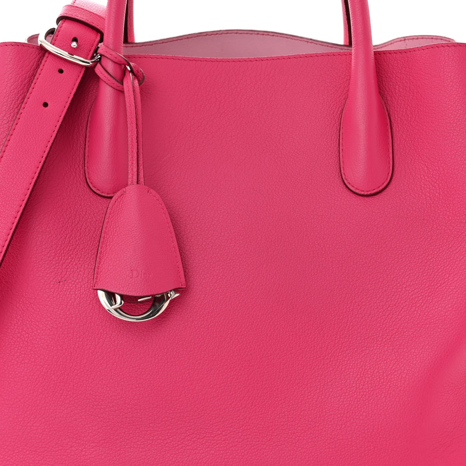 Christian Dior Supple Grained Calfskin Open Bar Tote Pink 7 of 14