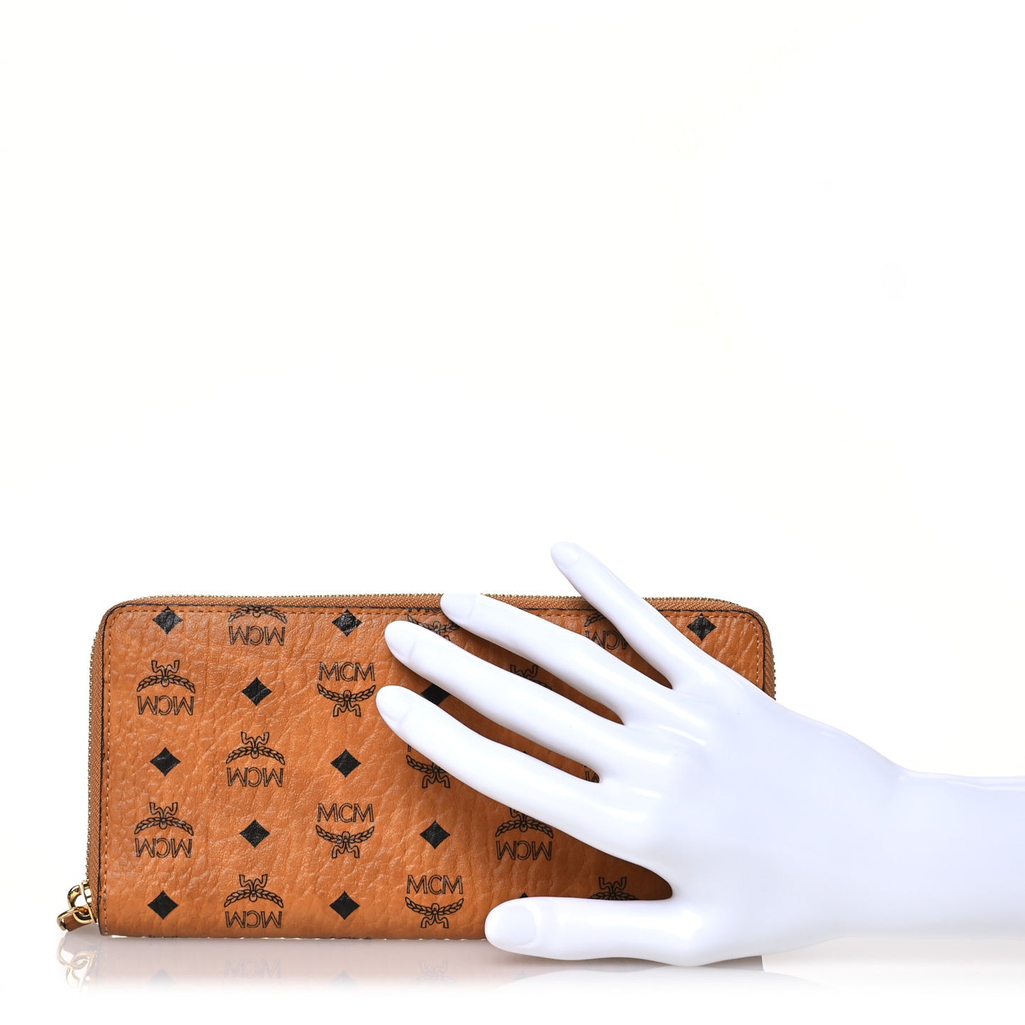 Visetos Large Zip Around Wallet Cognac