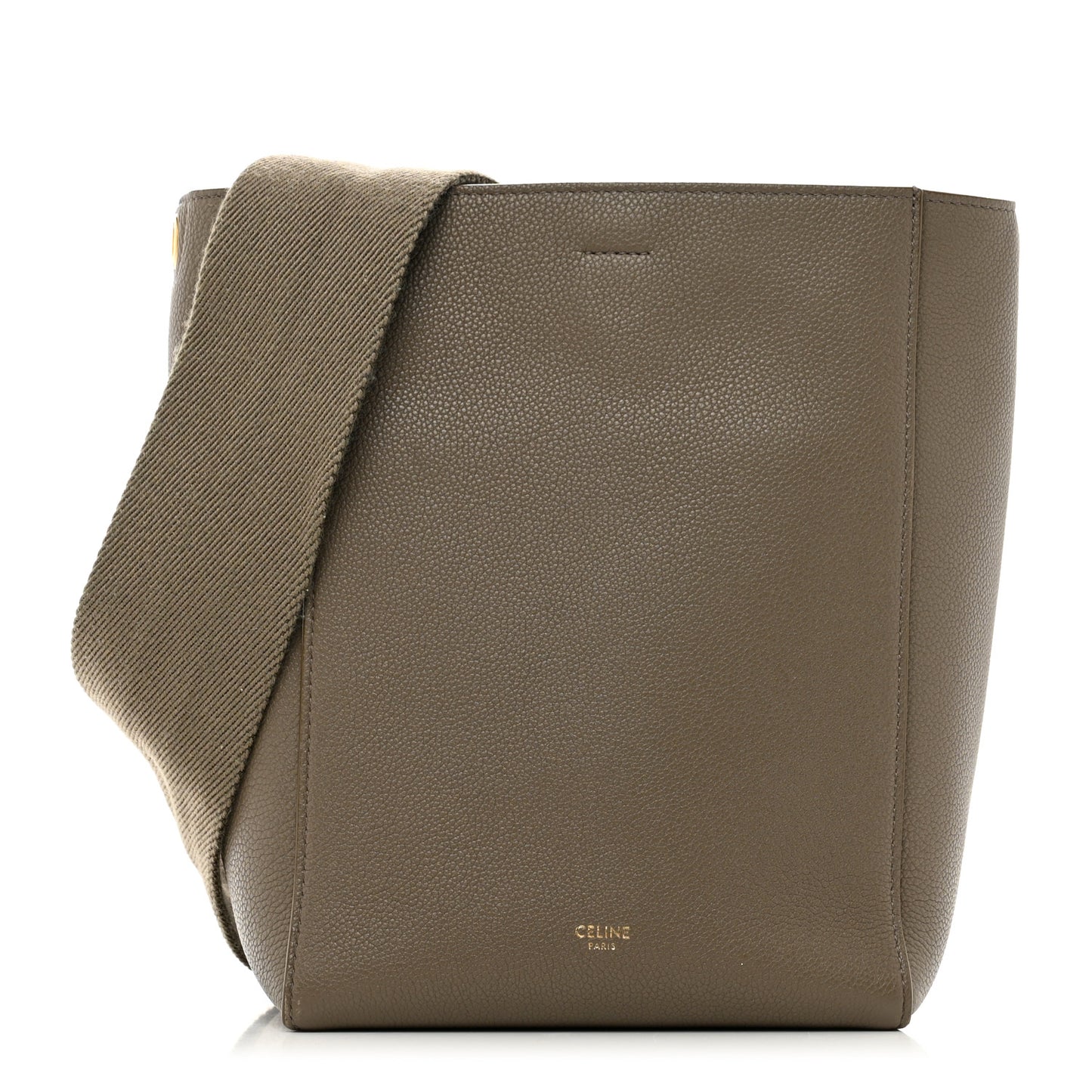 Soft Grained Calfskin Small Sangle Bucket Bag Taupe