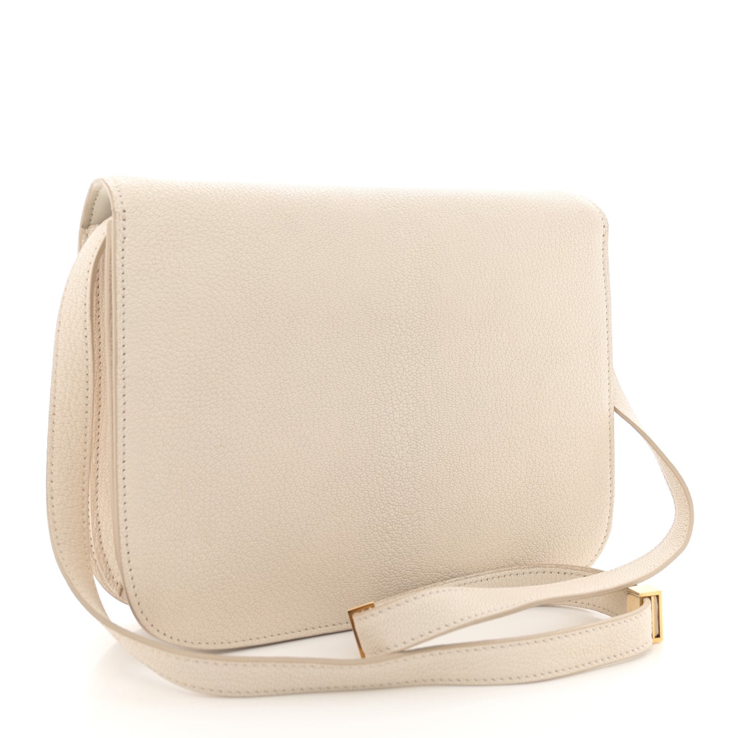 Goatskin Medium Classic Box Flap Bag White