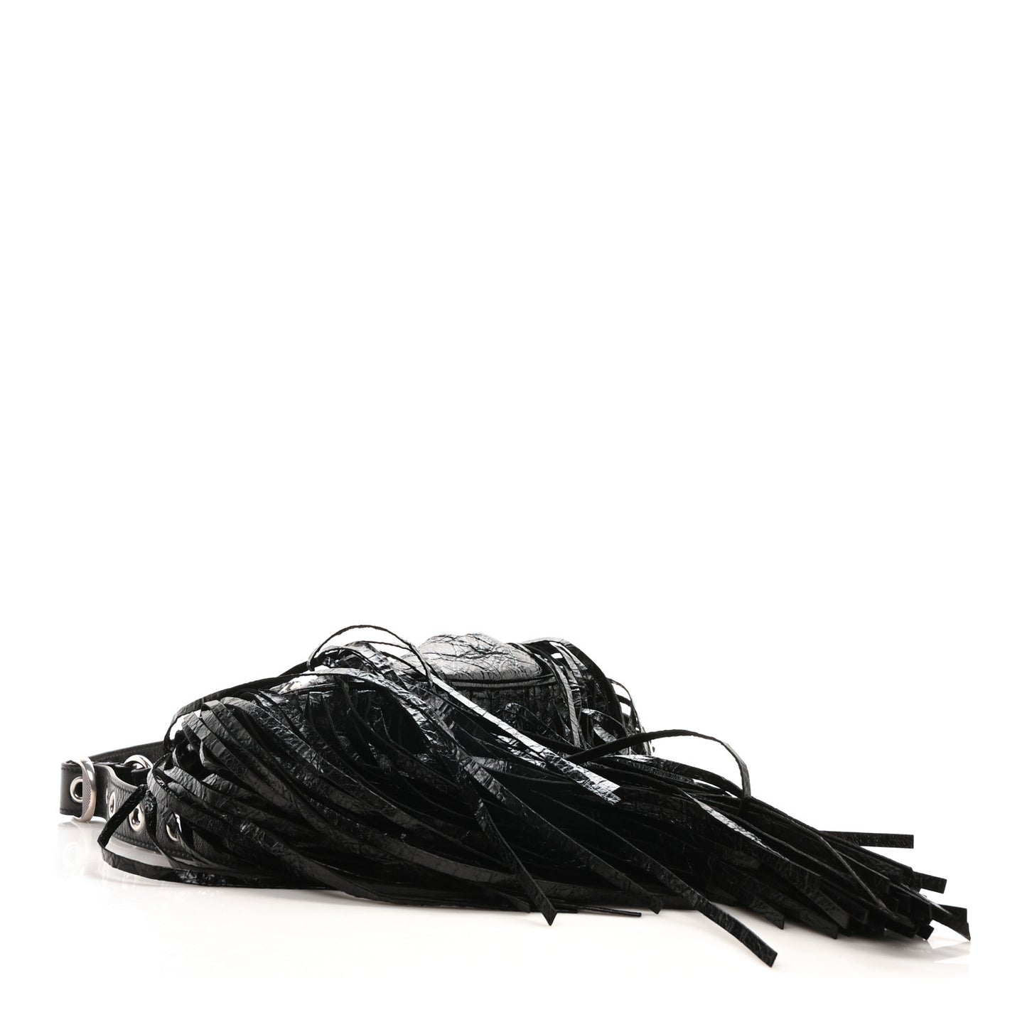 Agneau Arena Le Cagole Fringe Shoulder Bag XS Black