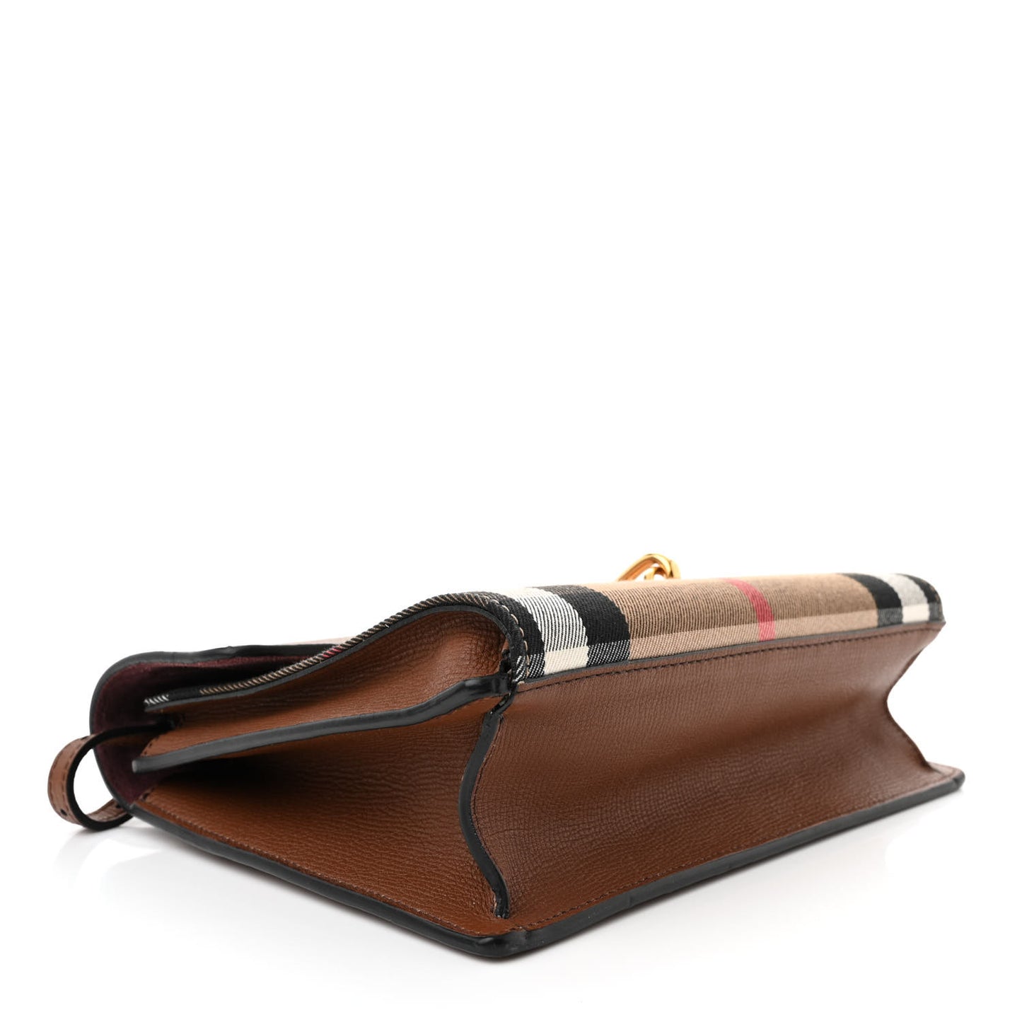 Derby Calfskin House Check Small Macken Crossbody Bag Tan