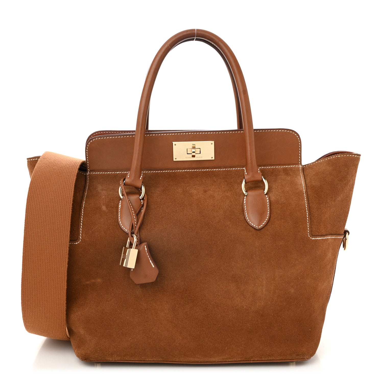 Hermes Veau Grizzly Evercolor Toolbox 26 Gold 1728254 – FASHIONPHILE