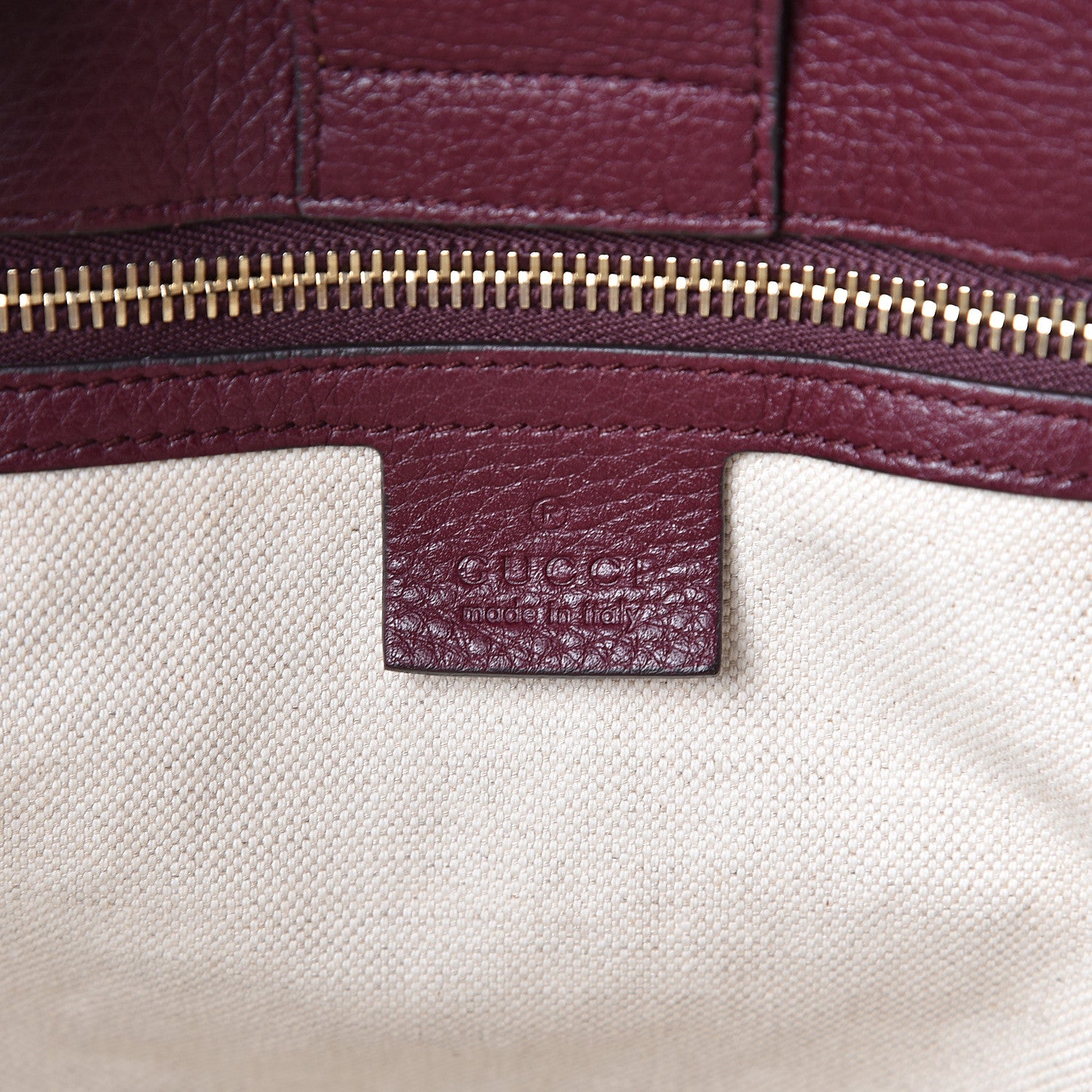 Gucci Calfskin Large Bamboo Shopper Tote Burgundy 5 of 11