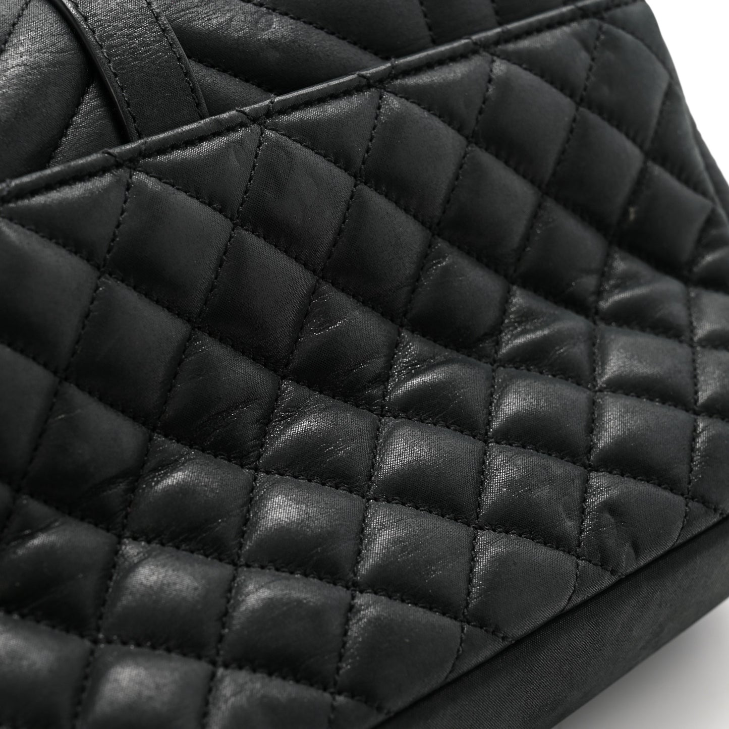 Calfskin Mixed Matelasse Triquilt Small Monogram Satchel Black