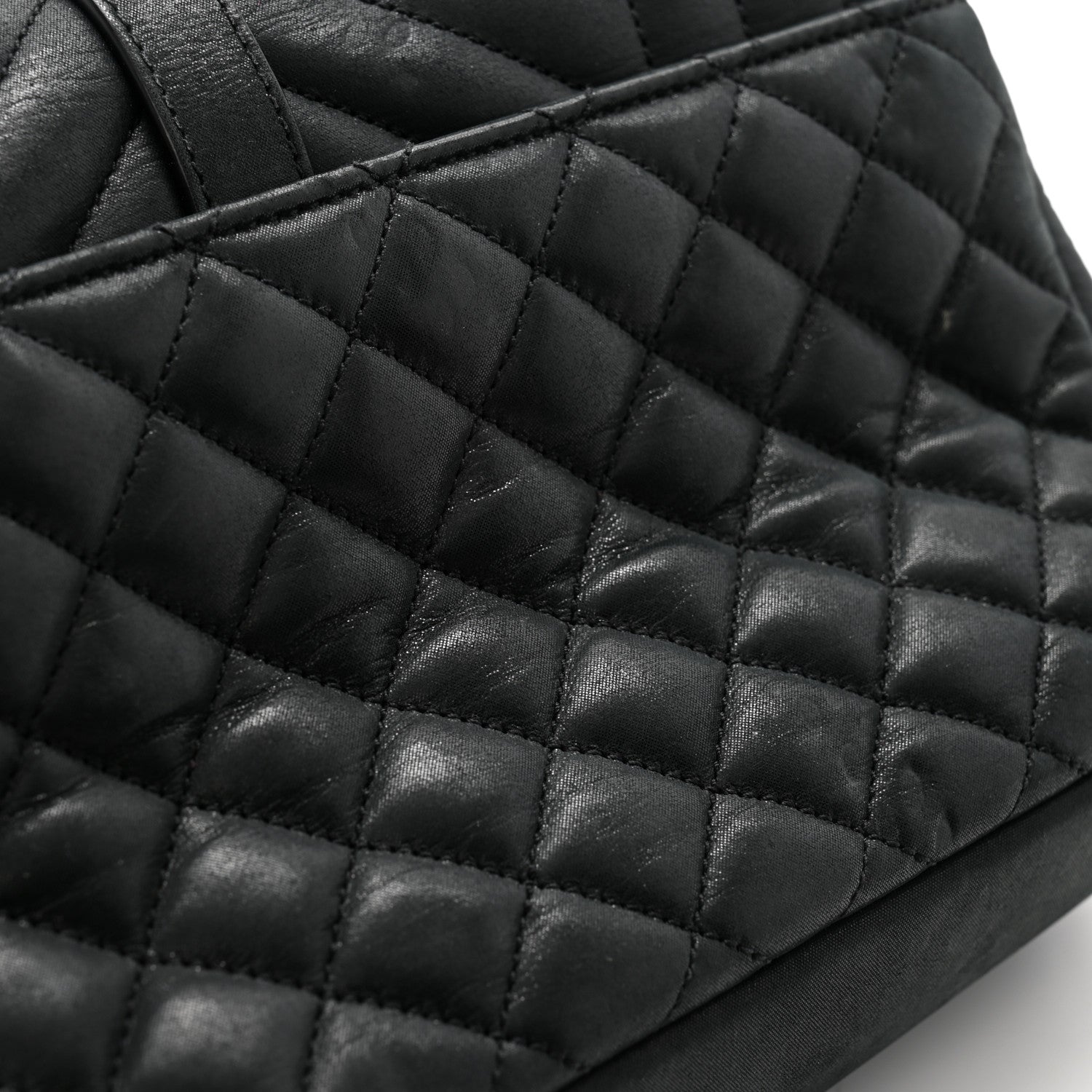 Saint Laurent Calfskin Mixed Matelasse Triquilt Small Monogram Satchel Black 11 of 14