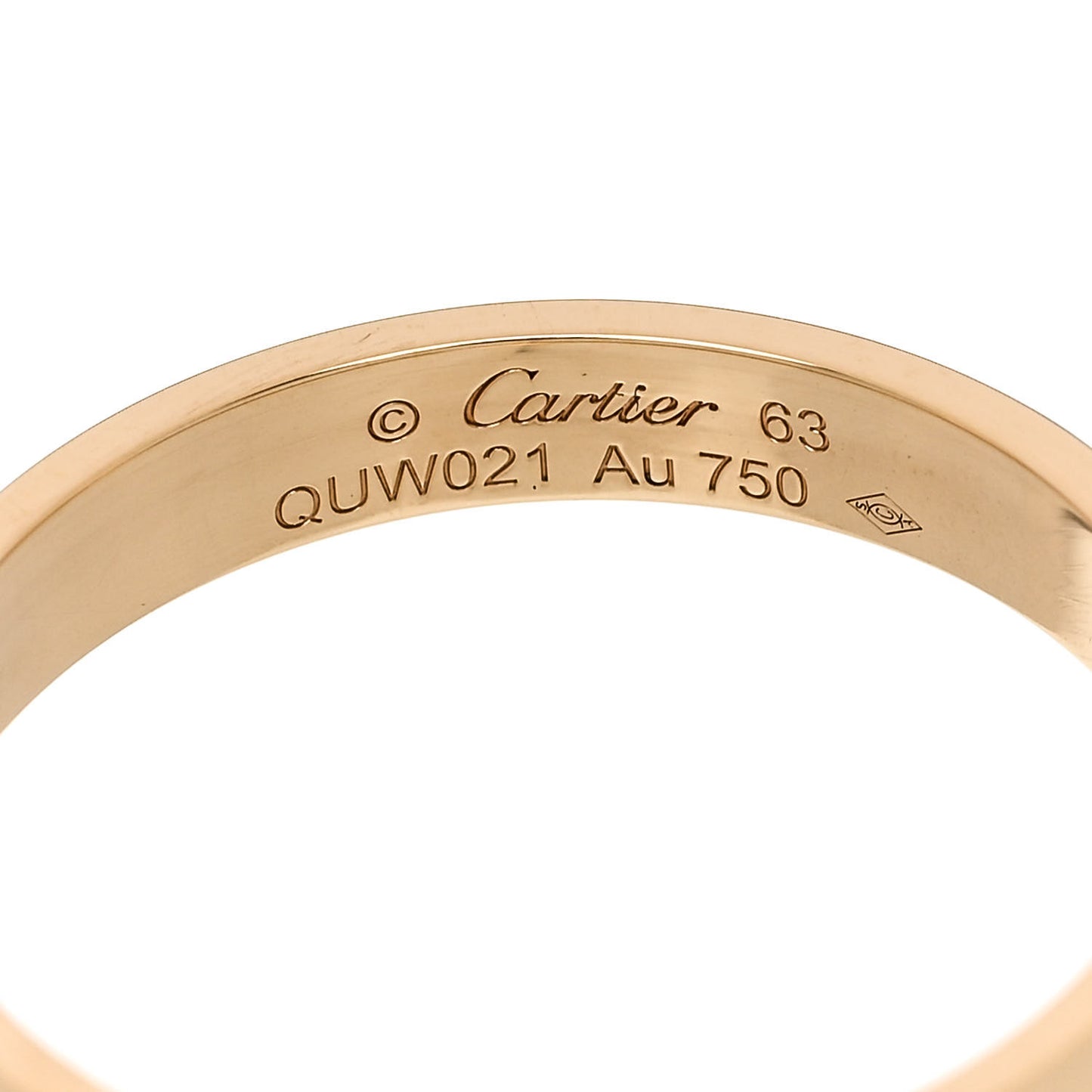 18K Yellow Gold 3.5mm LOVE Wedding Band Ring 63 10.25