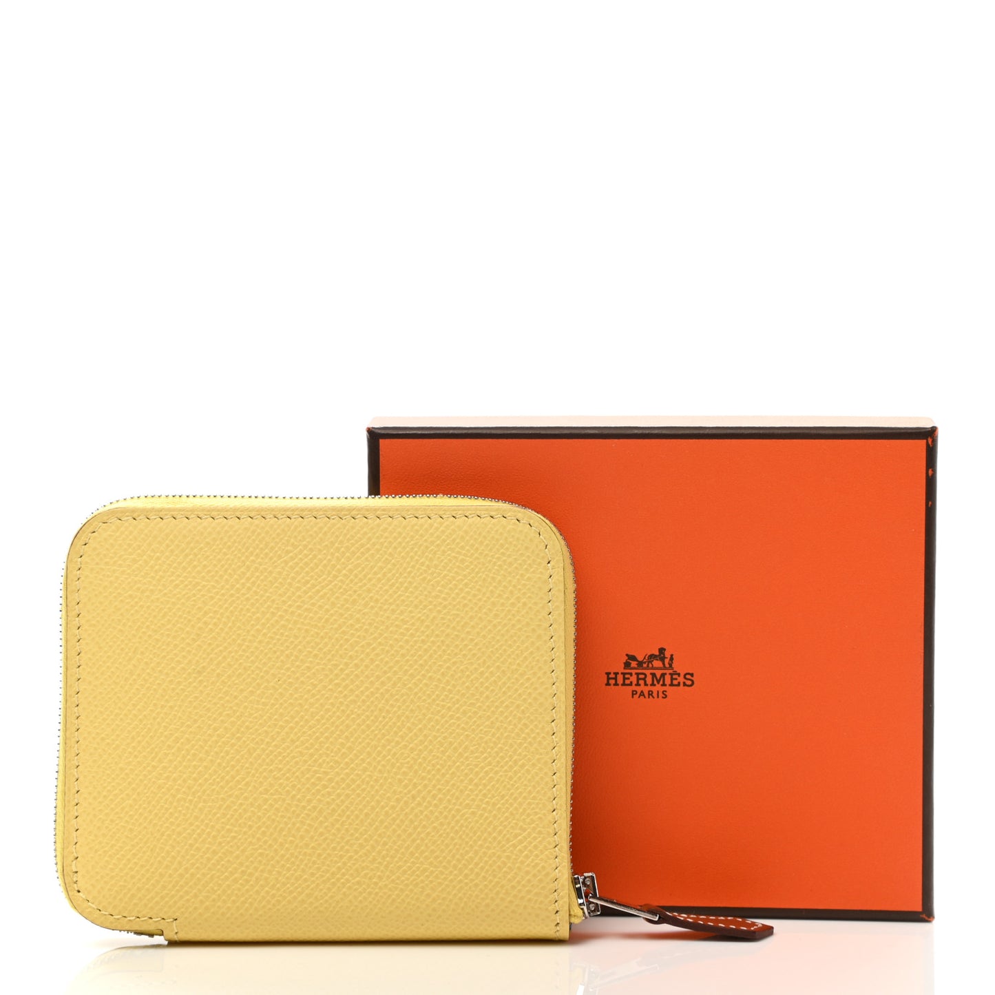 Epsom Silk'In Compact Wallet Jaune Poussin Nata