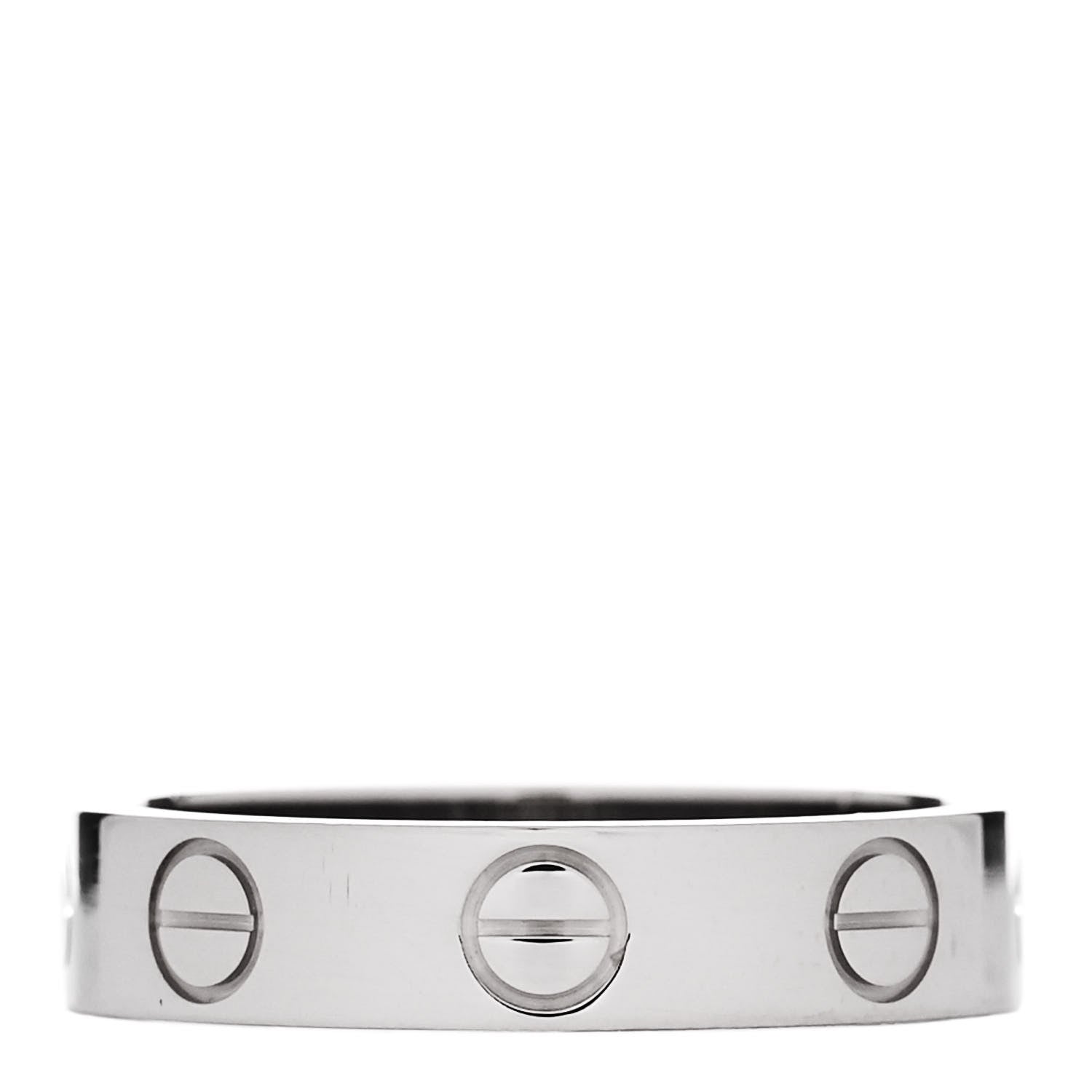 Cartier 18K White Gold 3.5mm LOVE Wedding Band Ring 46 3.75 3 of 6