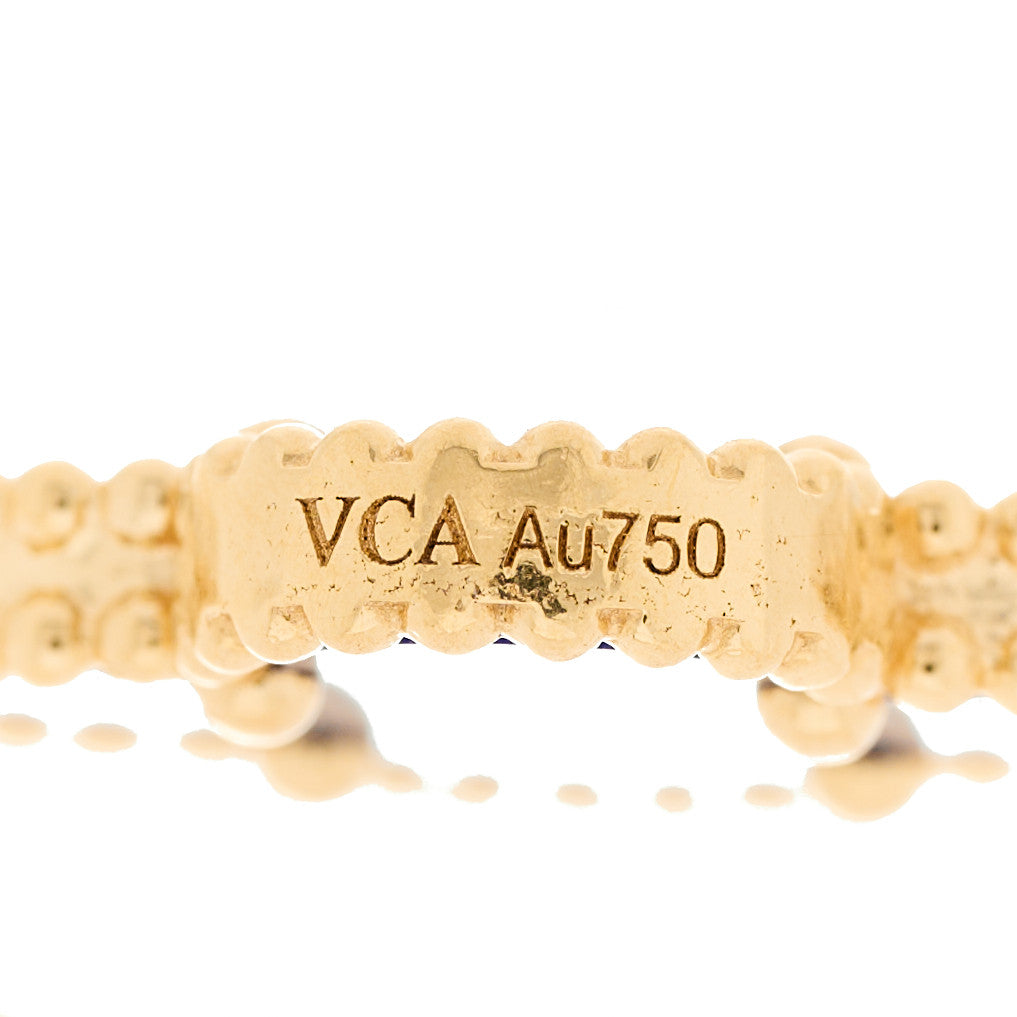 18K Yellow Gold Diamond Lapis Lazuli 5 Motifs Vintage Alhambra Bracelet