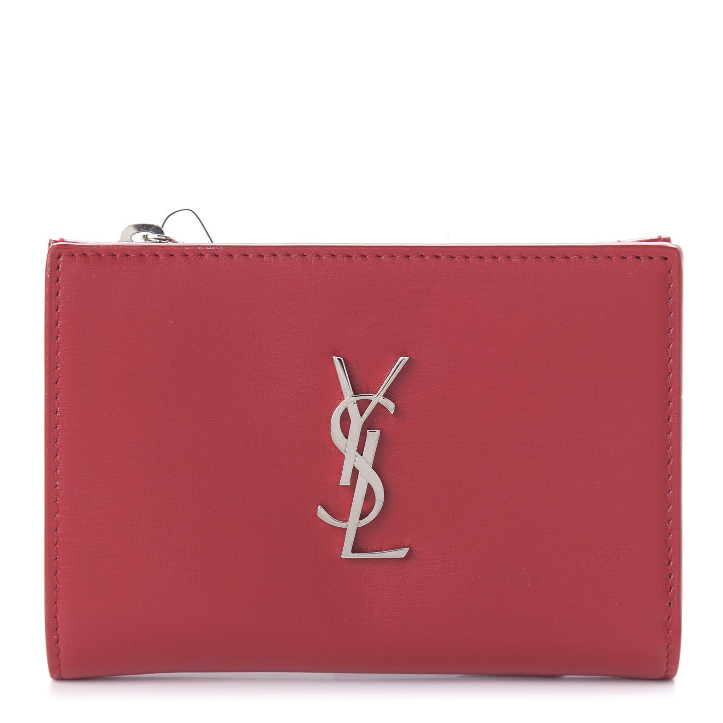 Smooth Calfskin Monogram Zipped Two-Part Wallet Red
