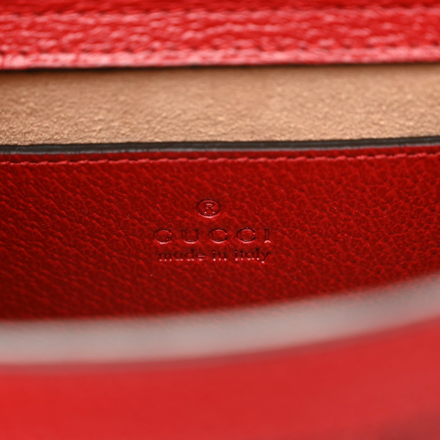 Textured Dollar Calfskin Web Mini Diana Tote Bag Red