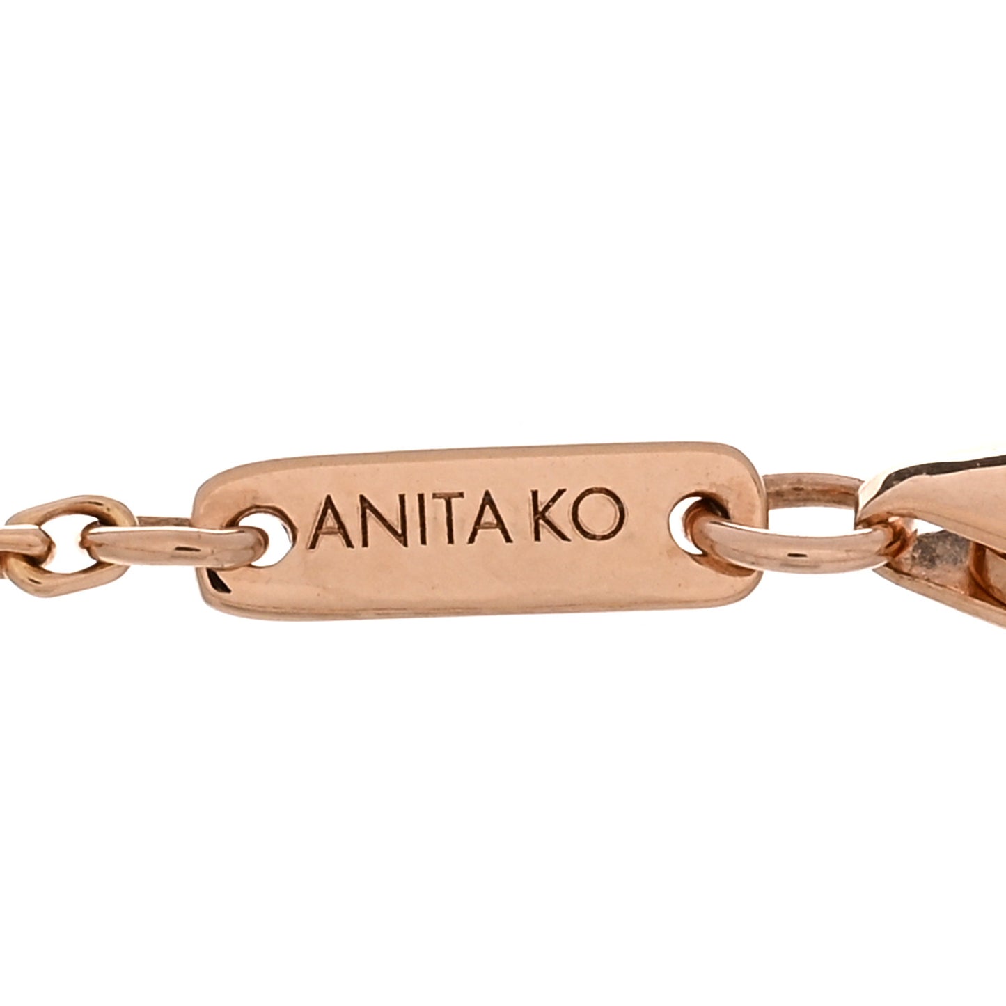 ANITA KO 18K Rose Gold Diamond Small Palm Leaf Chain Bracelet