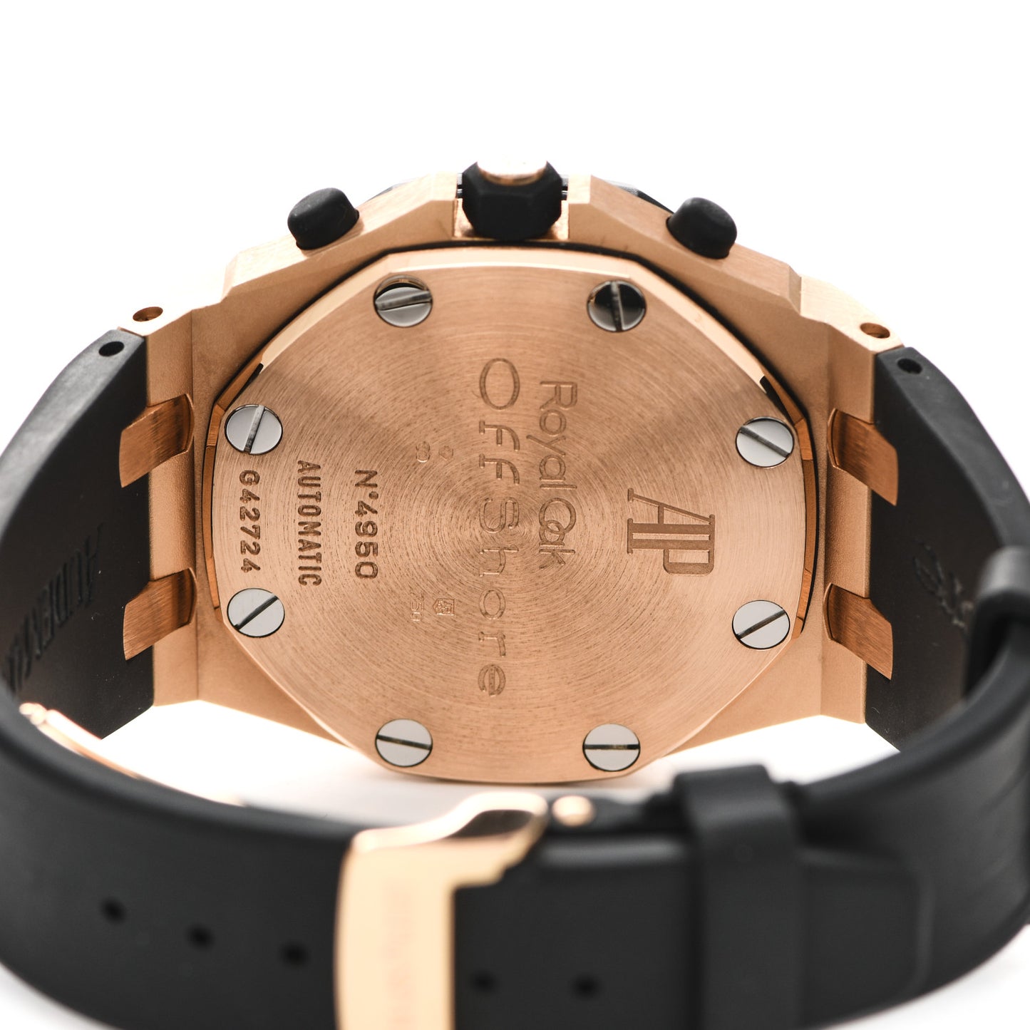 18K Rose Gold Rubber 42mm Royal Oak Offshore Chronograph Automatic Watch Black 25940OK.OO.D002CA.01