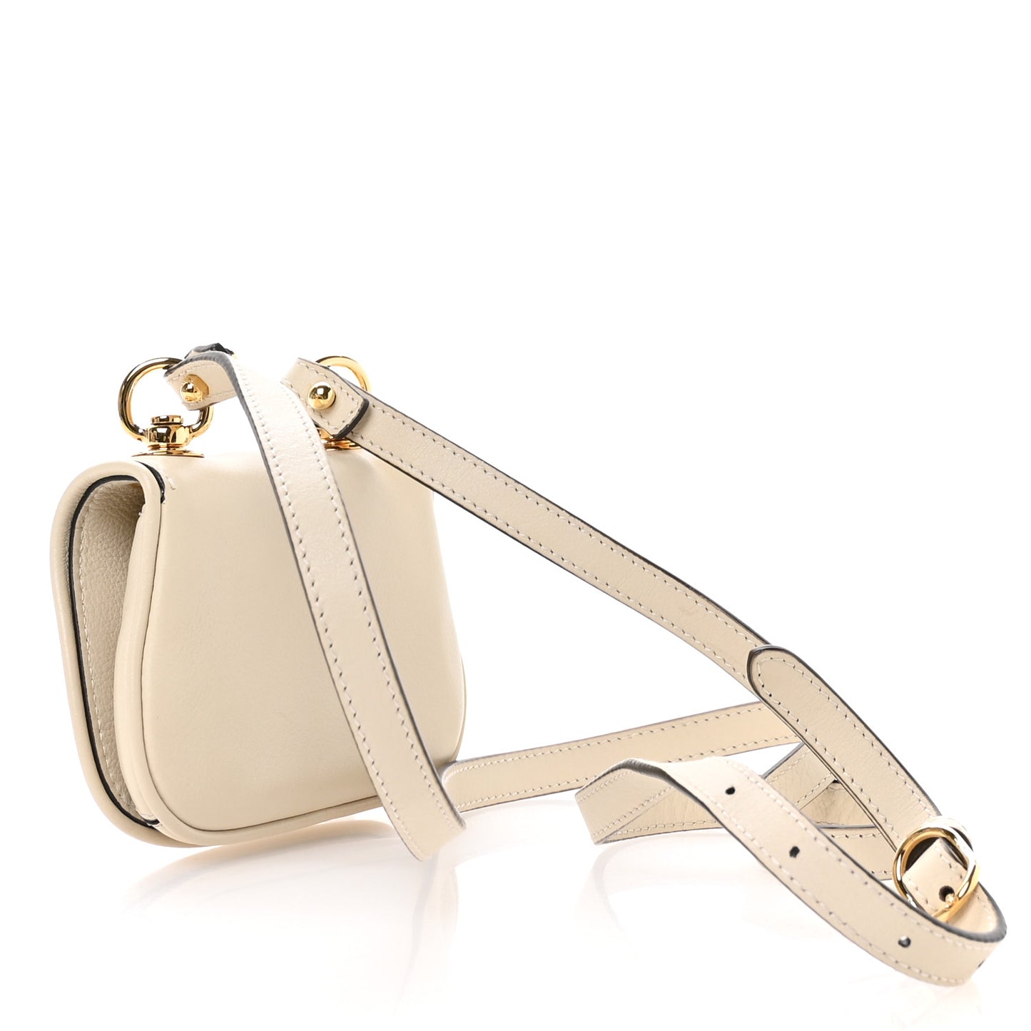 Roxy Calfskin Blondie Card Case Wallet with Strap Mystic White