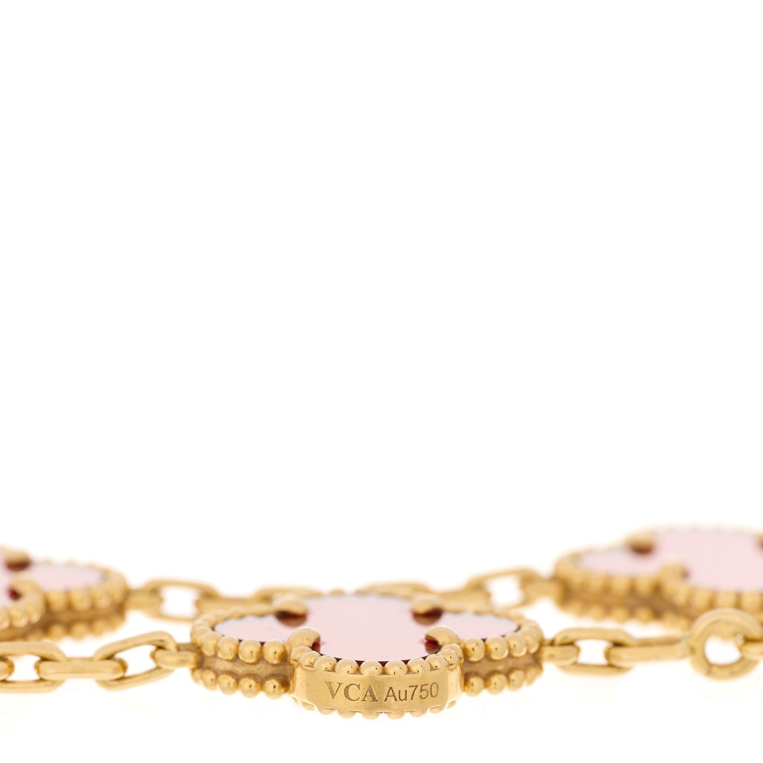 Van Cleef & Arpels 18K Yellow Gold Carnelian 5 Motifs Vintage Alhambra Bracelet 3 of 4