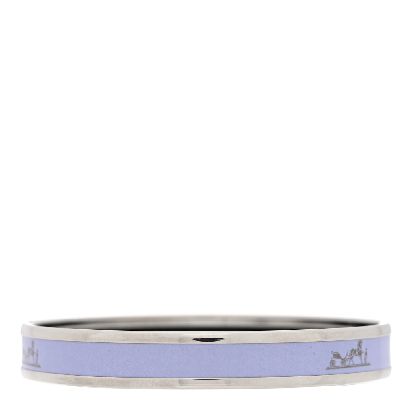 Enamel Printed Narrow Caleche Bracelet 62 Bleu Lin