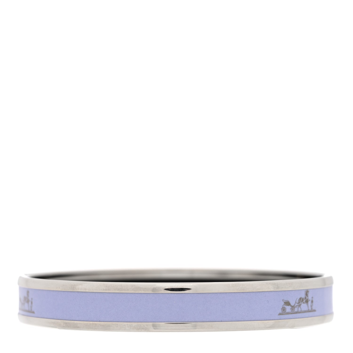 Hermes Enamel Printed Narrow Caleche Bracelet 62 Bleu Lin 3 of 5