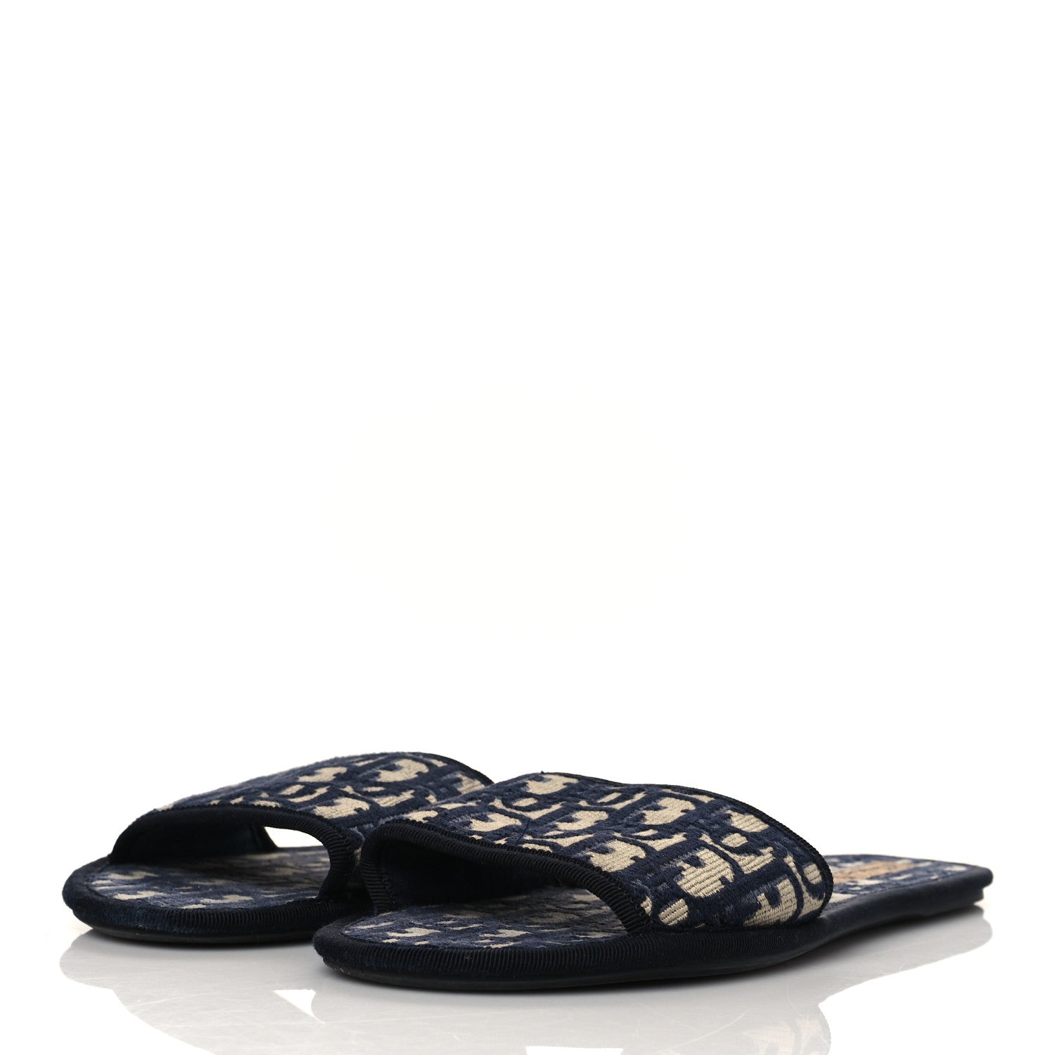 Christian Dior Velvet Oblique Chez Moi Sandal 39 Deep Blue 2 of 8