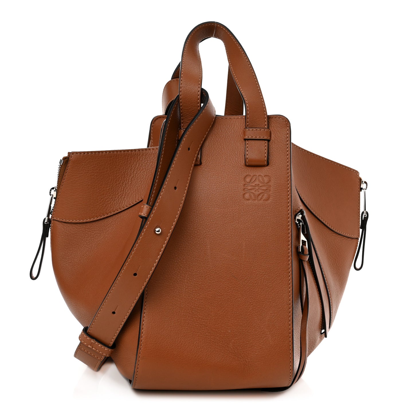 Calfskin Medium Hammock Shoulder Bag Tan