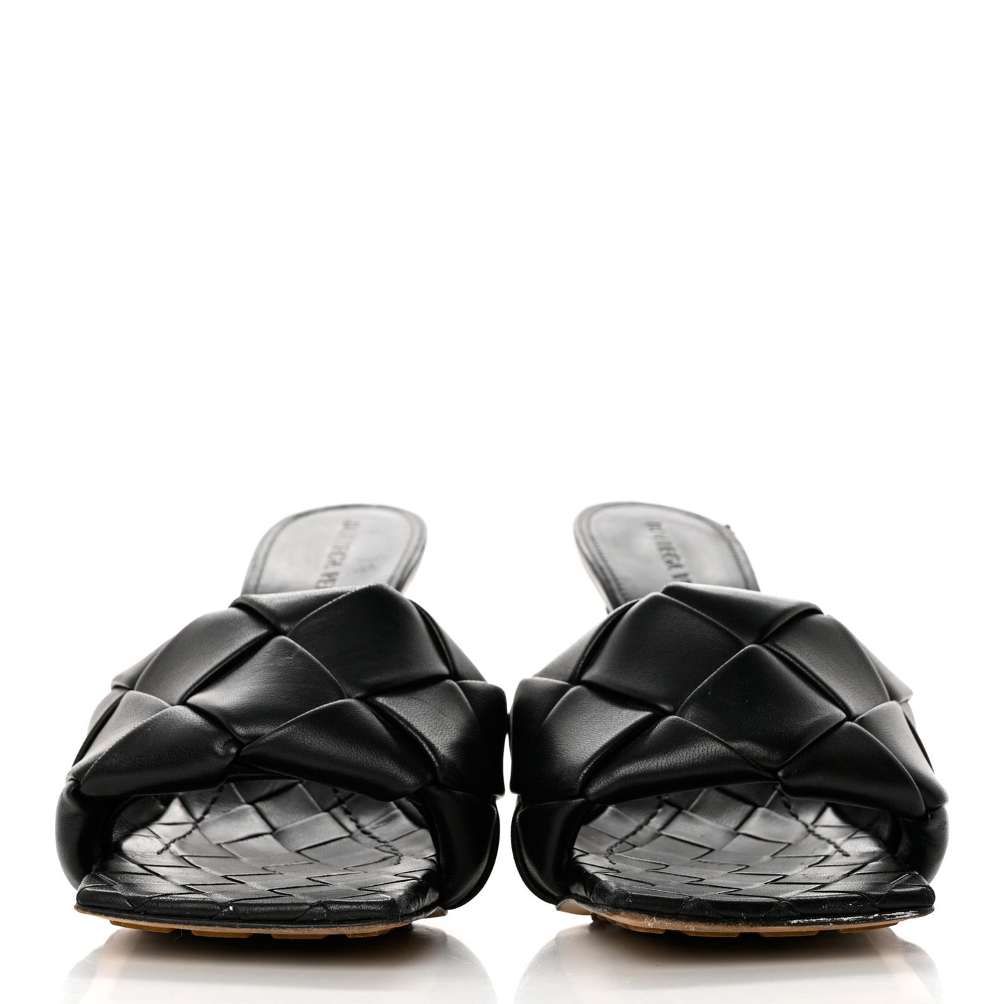 Nappa Maxi Intrecciato Lido Mule Sandals 37 Black