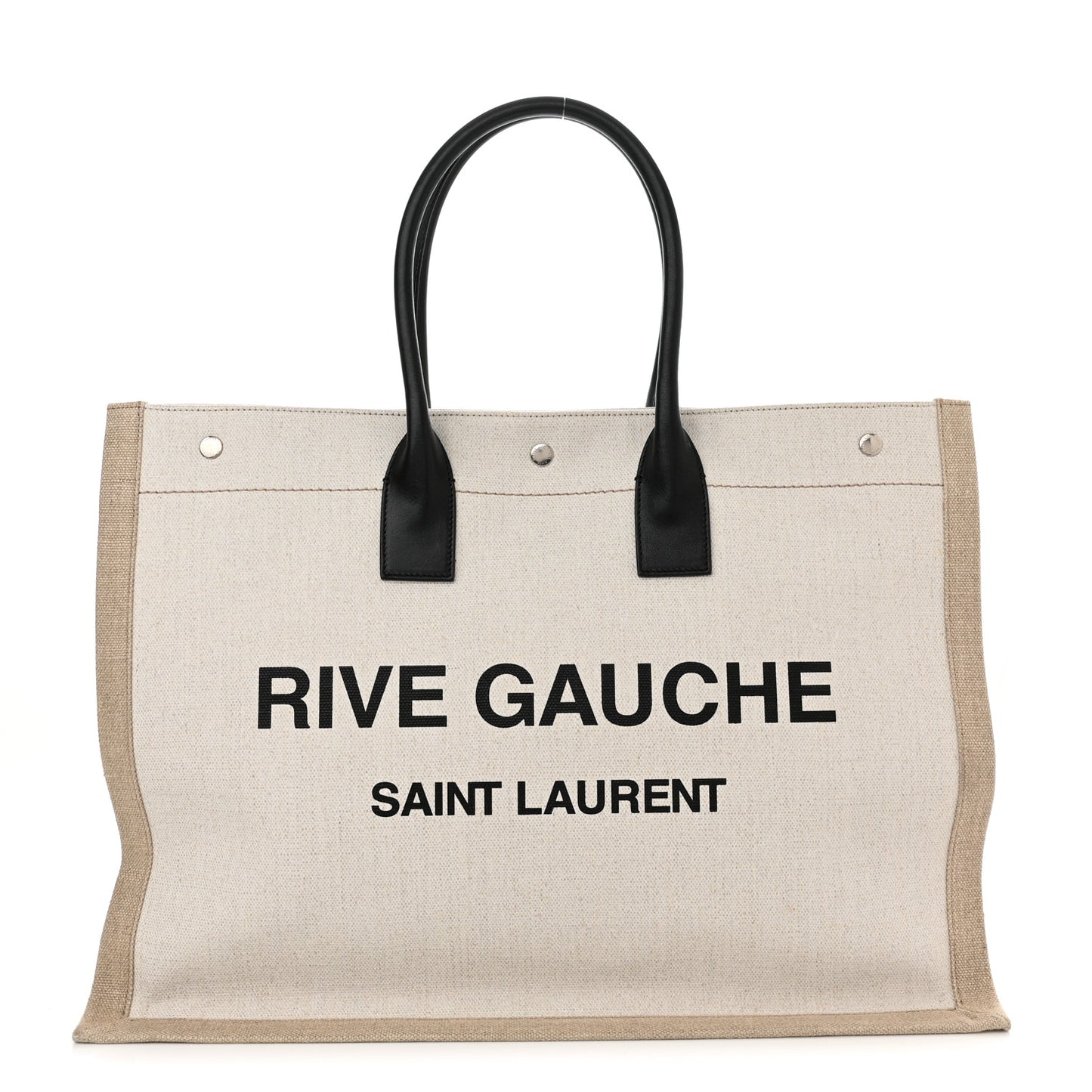 Linen Calfskin Rive Gauche Tote Optic White