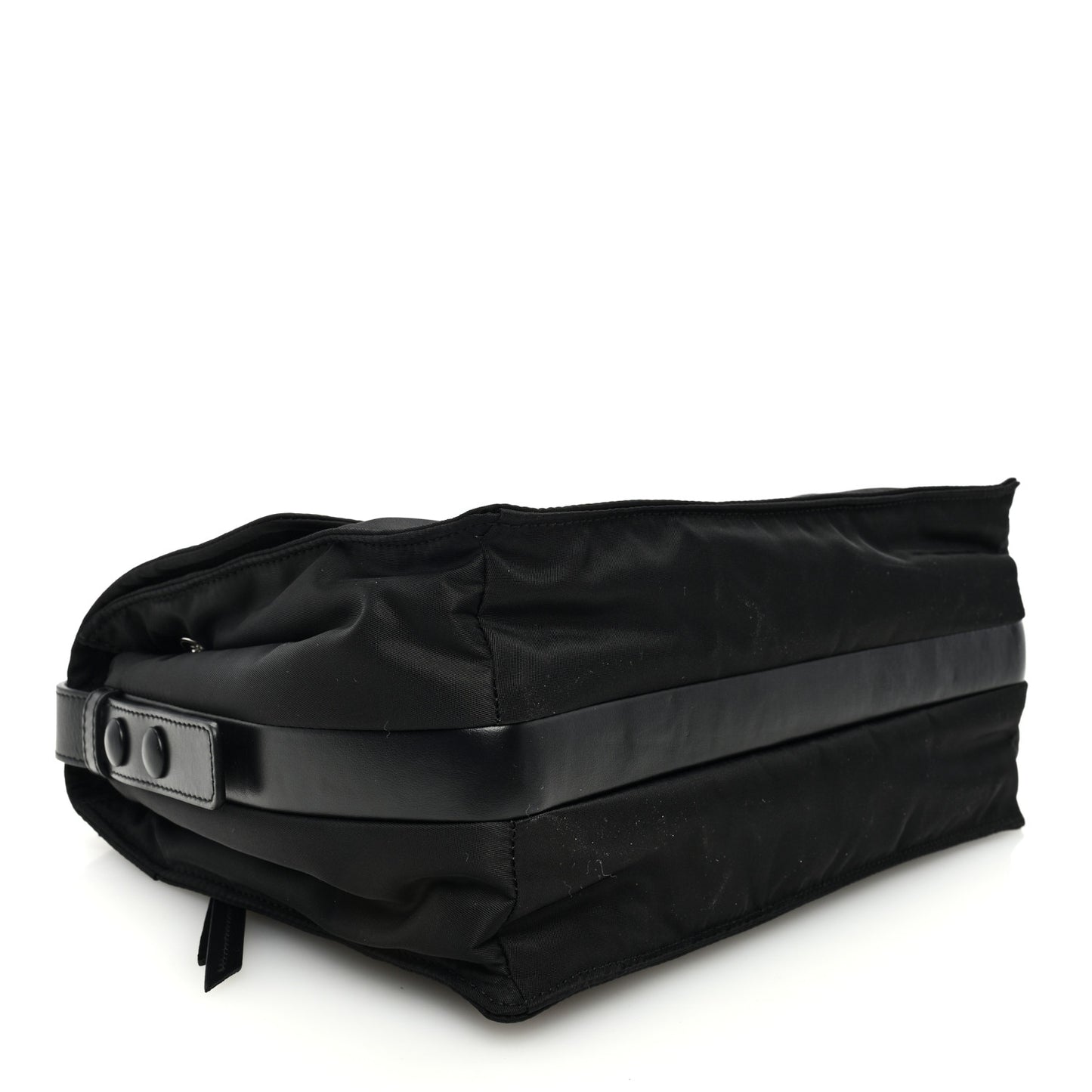 Re-Nylon Vitello Padded Small Flap Shoulder Bag Black