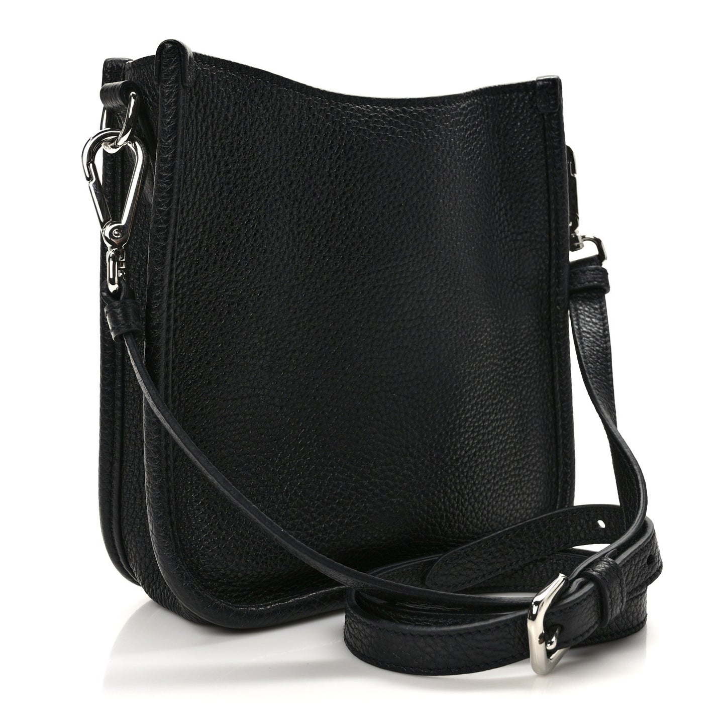 Vitello Daino Soft Mini Hobo Messenger Bag Black