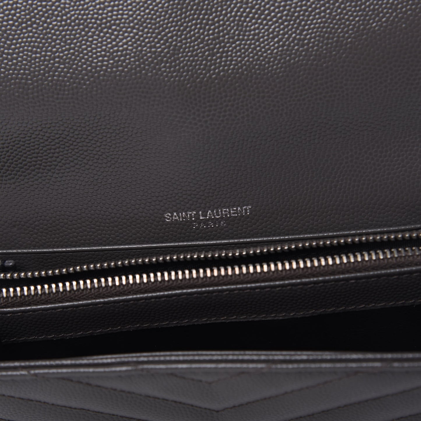 Grain De Poudre Matelasse Chevron Monogram Flap Wallet Coal