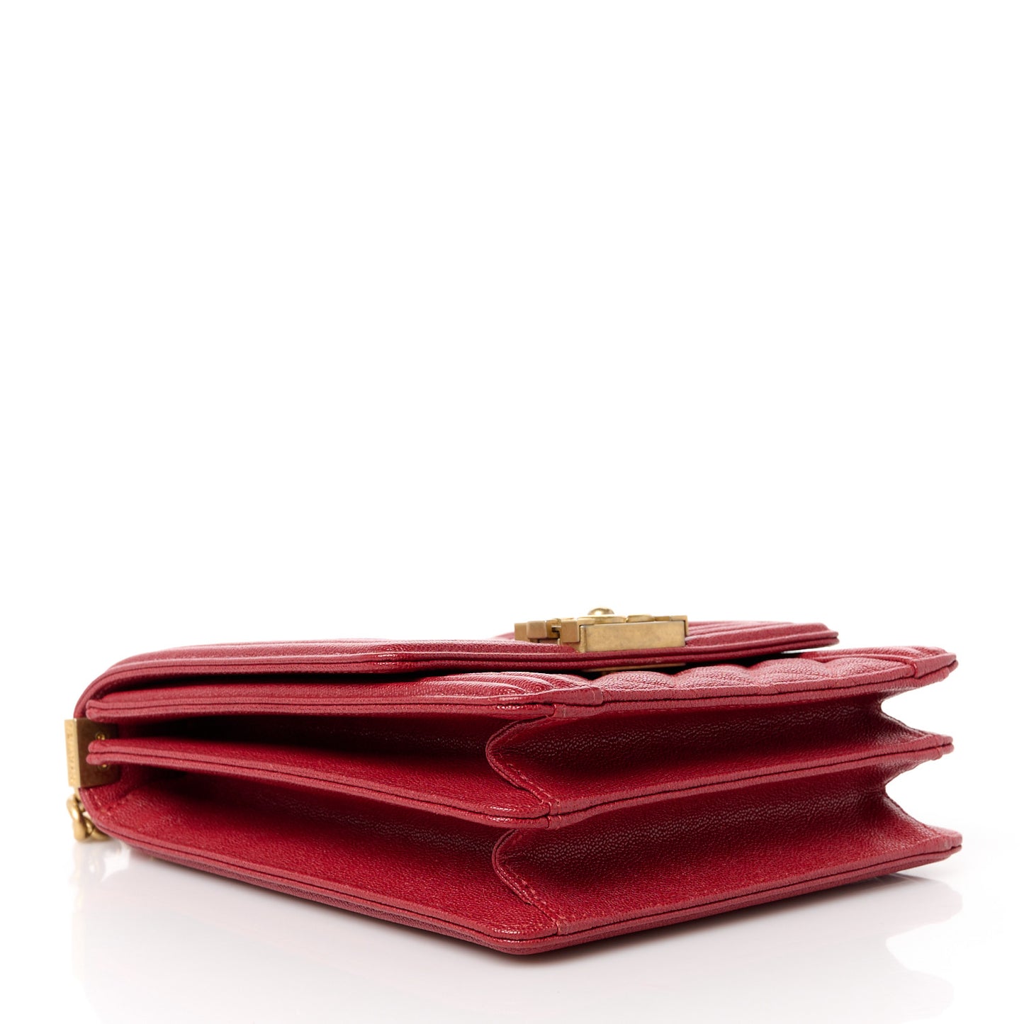 Caviar Quilted North South Boy Flap Red