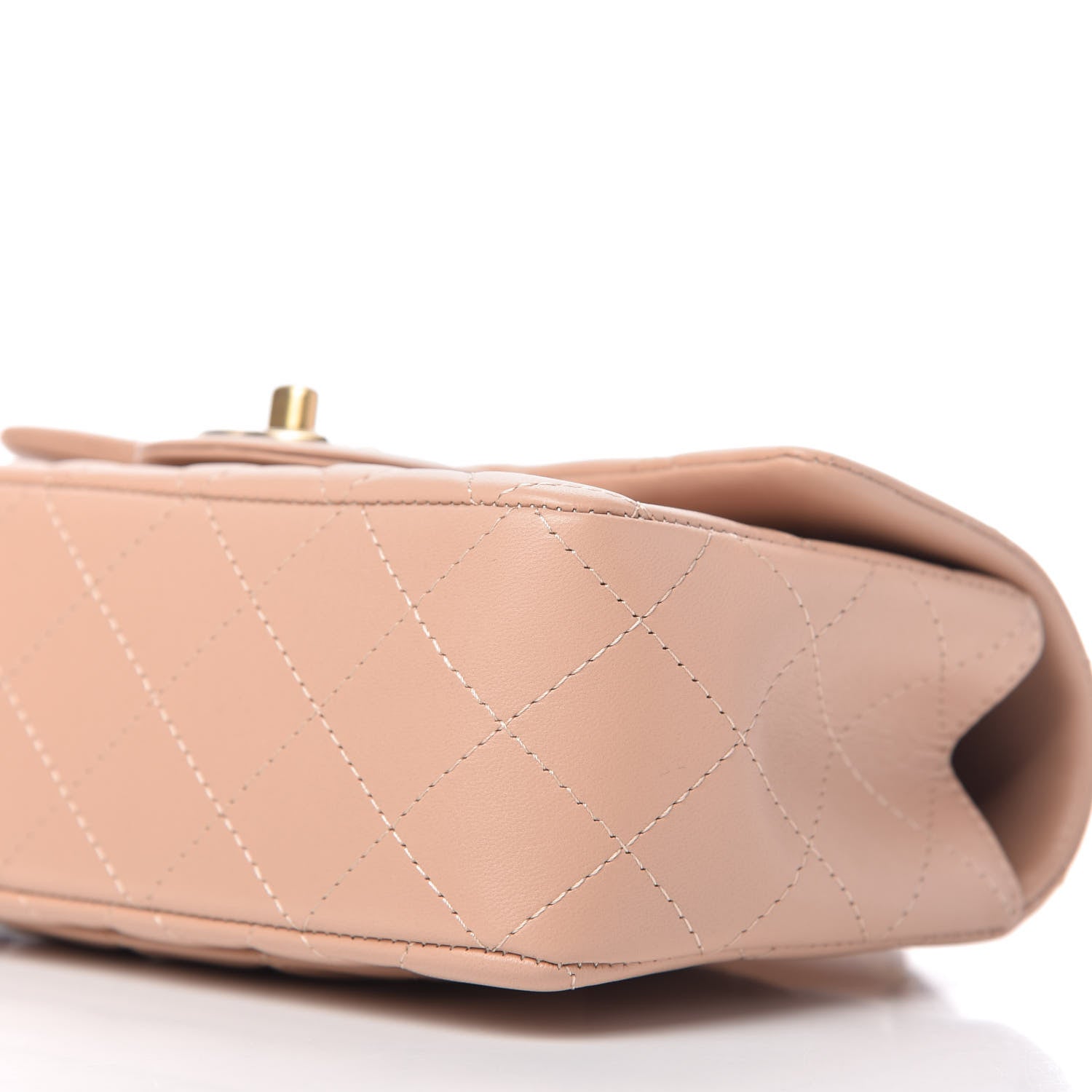 Chanel Lambskin Quilted Mini Top Handle Rectangular Flap Beige 7 of 11