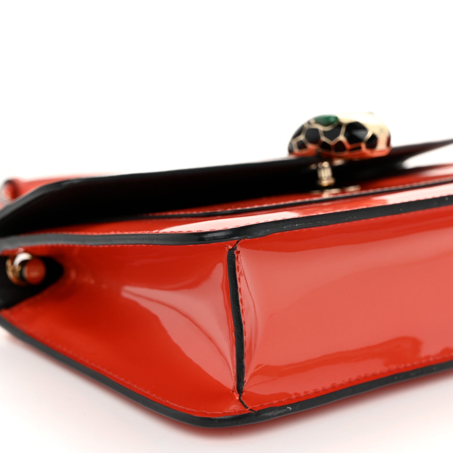 Patent Serpenti Forever Small Shoulder Bag Orange