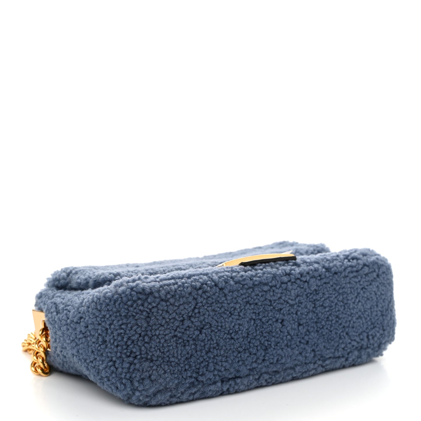 Shearling Lambskin FF Midi Chain Baguette Mirto