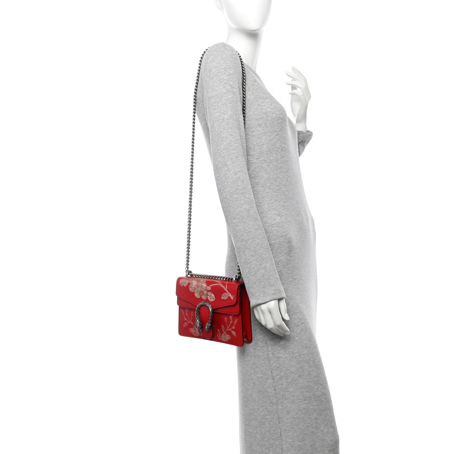 Calfskin Chinese New Year Mini Dionysus Shoulder Bag Hibiscus Red