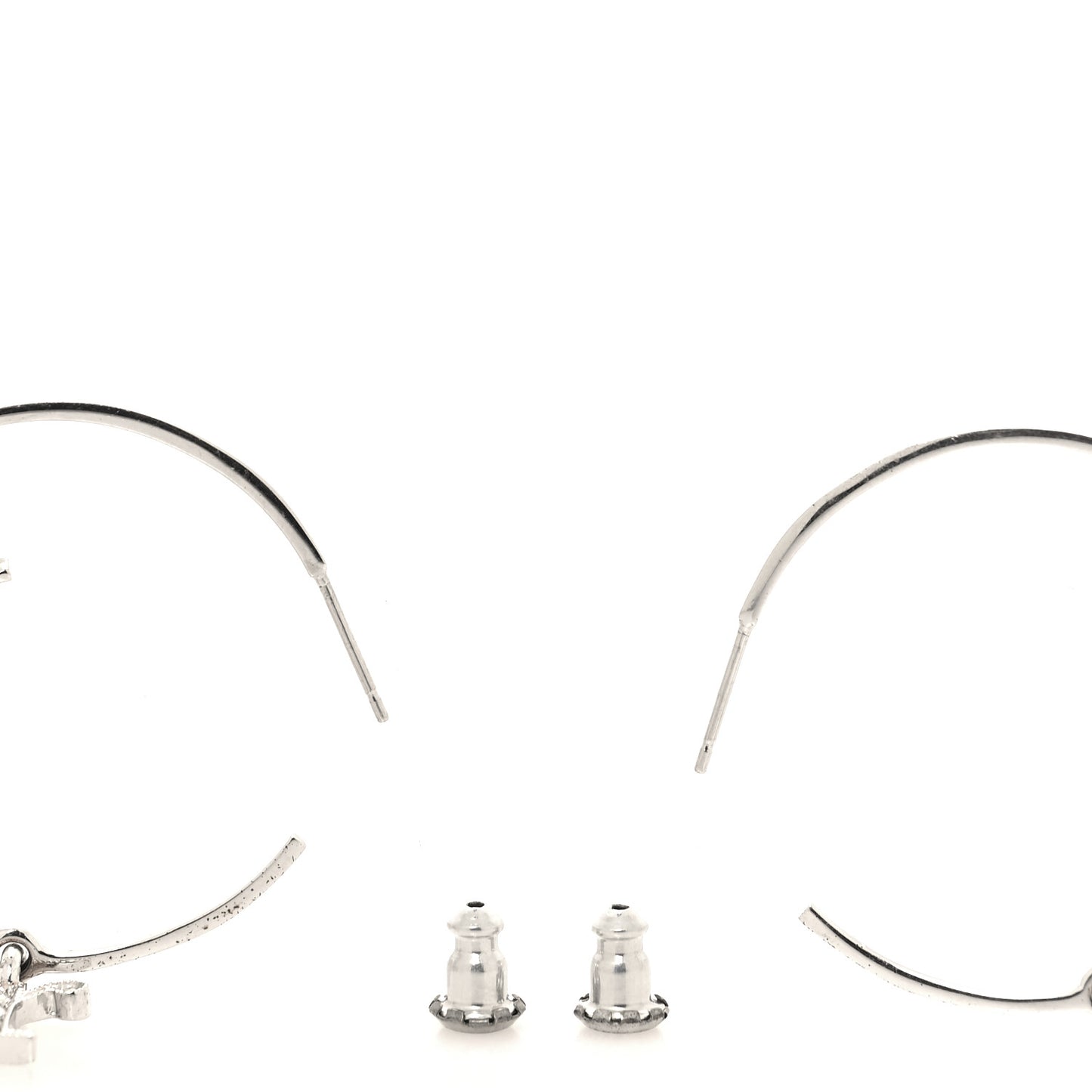Crystal Hoop Earrings Silver