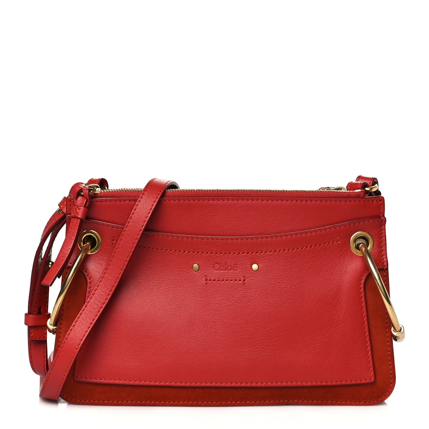 Chloe Calfskin Suede Mini Roy Bag Earthy Red 1 of 12