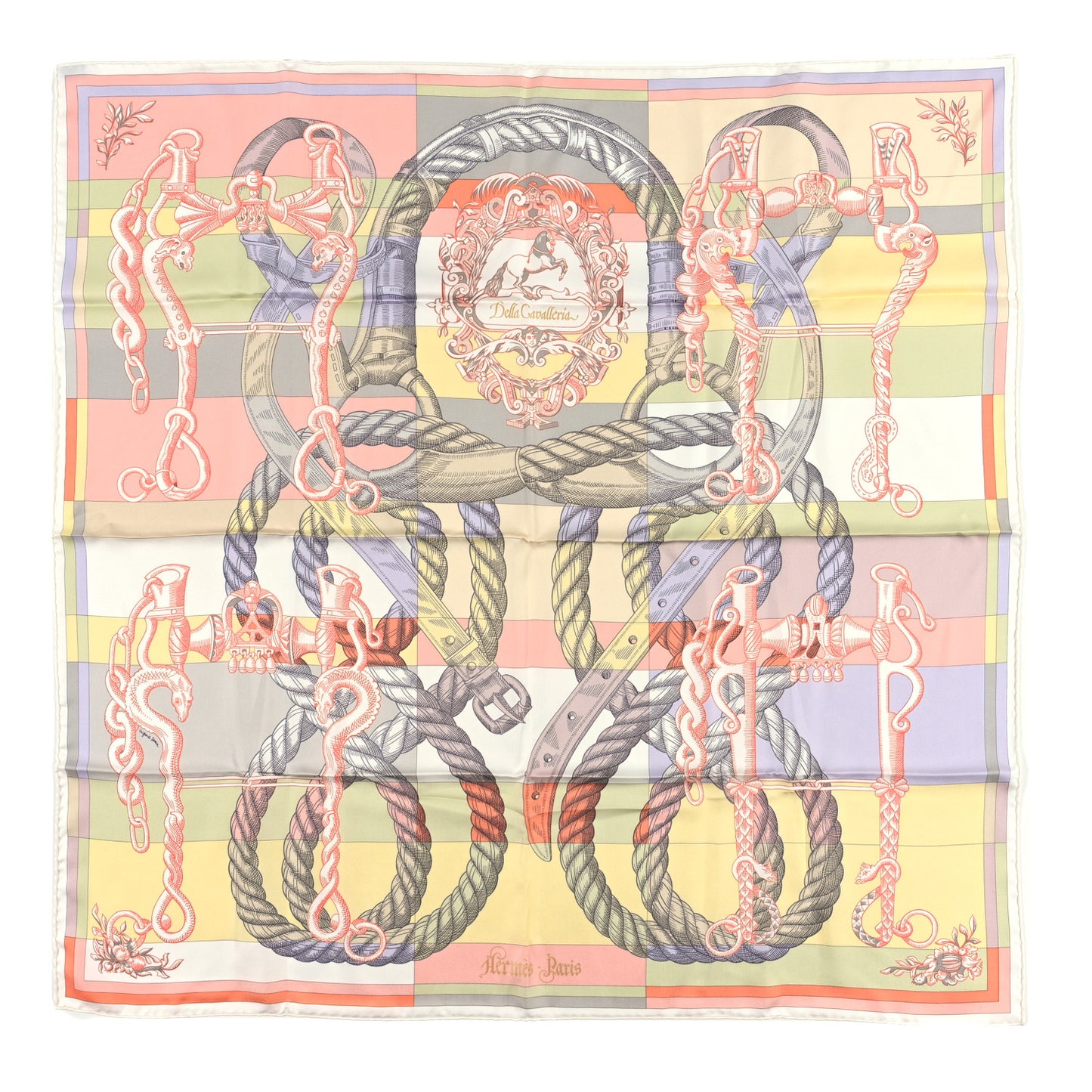 Silk Double Face Della Cavalleria Fine Scarf 90