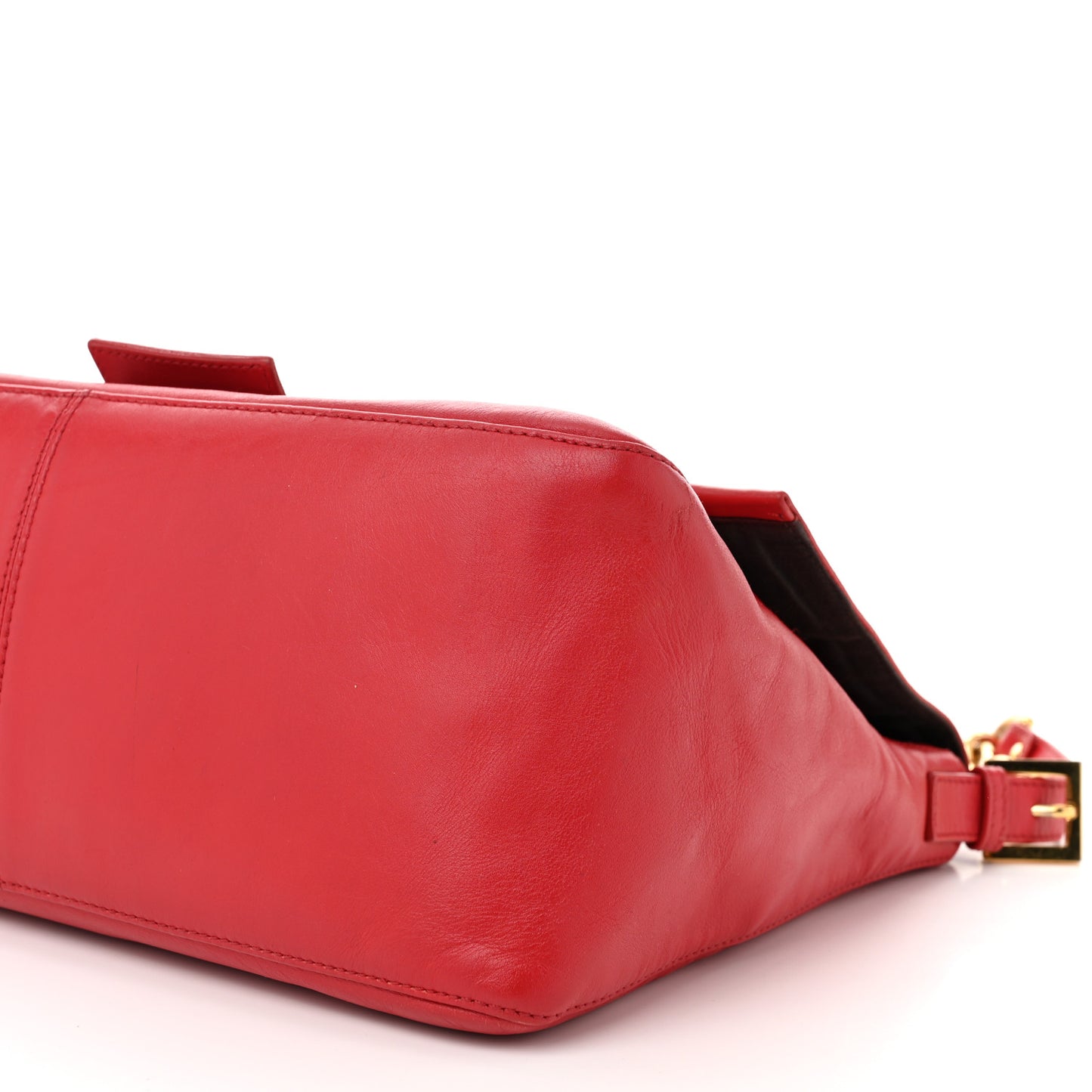 Vitello Savana Snakeskin Big Mama Baguette Red
