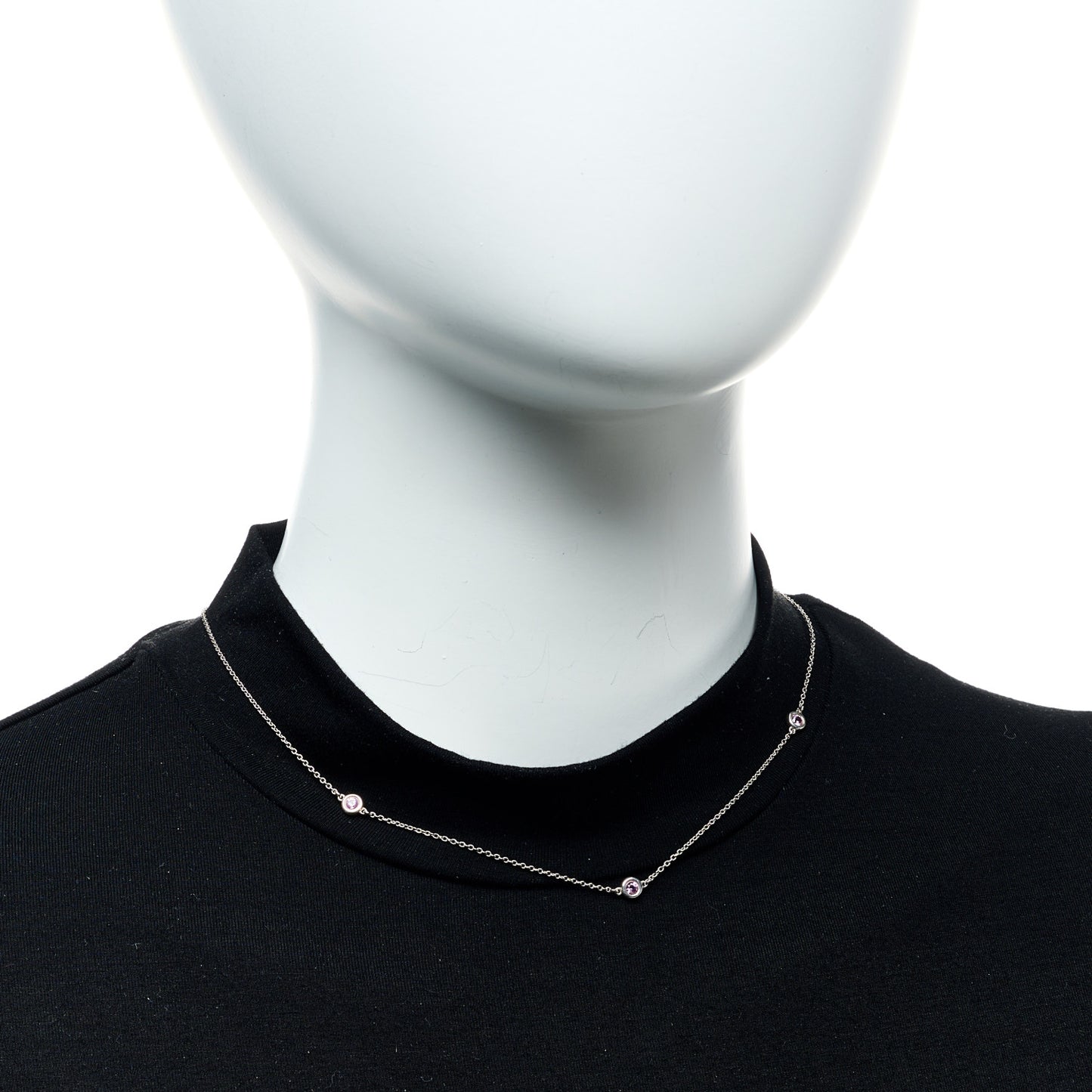 Sterling Silver Pink Sapphire Elsa Peretti Color By The Yard 3 Station Necklace