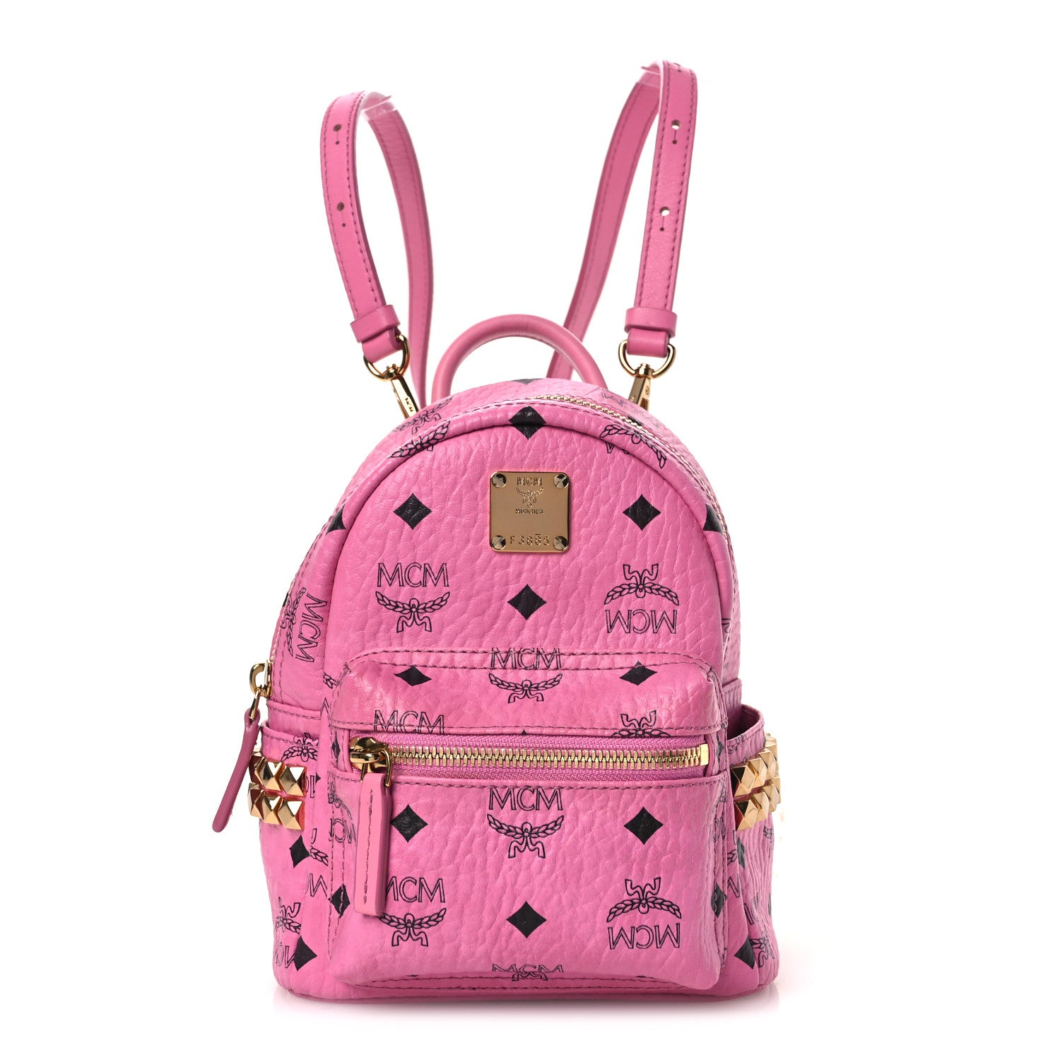bebe mini backpack pink MCM Visetos Side Stud X-Mini Stark Boo 1902497 – FASHIONPHILE Claires Rhinestone Reaction Tackle Ice Fishing rod bag Color:Reverse Eyeball UV