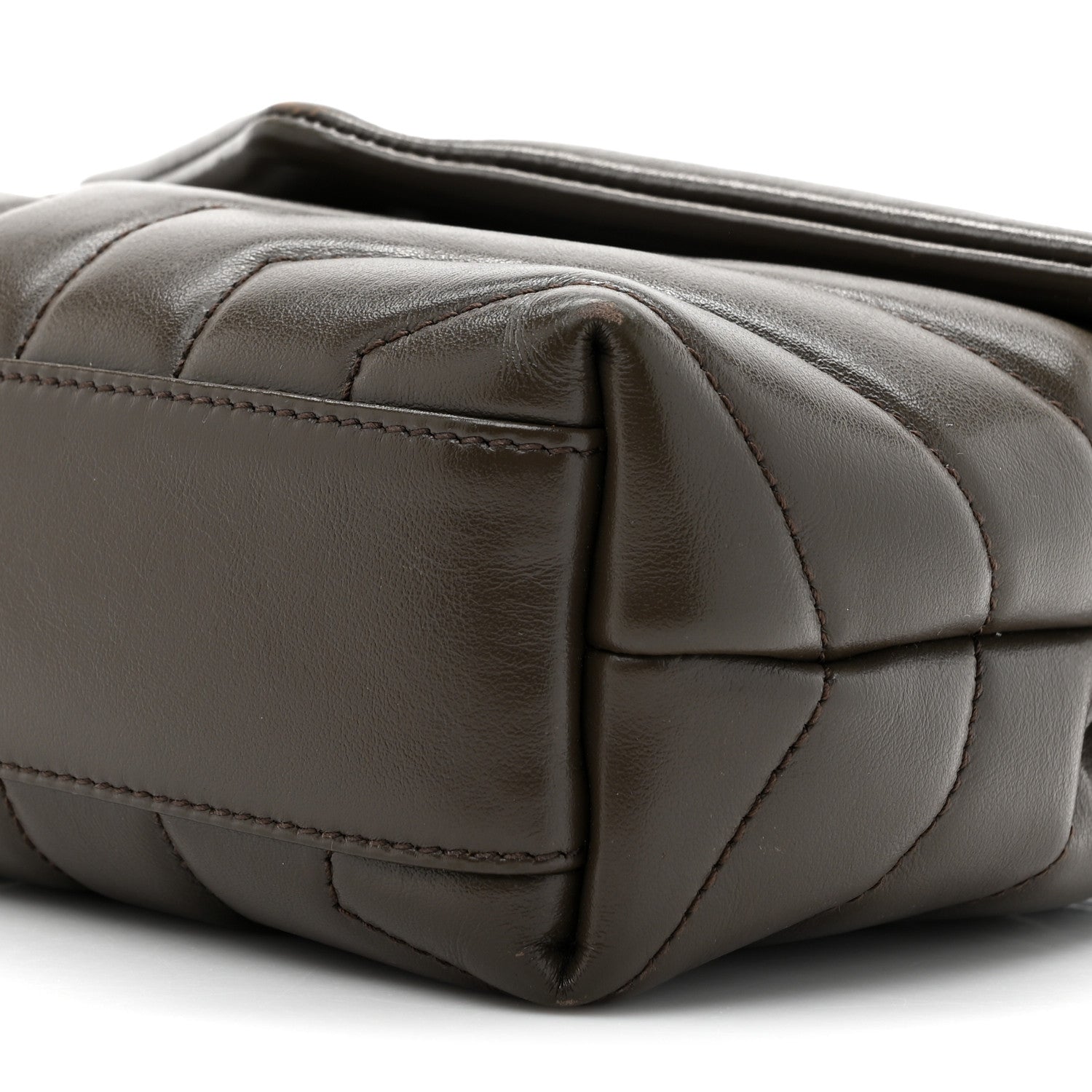 Saint Laurent Calfskin Y Quilted Monogram Toy Loulou Crossbody Bag Military Olive 10 of 18