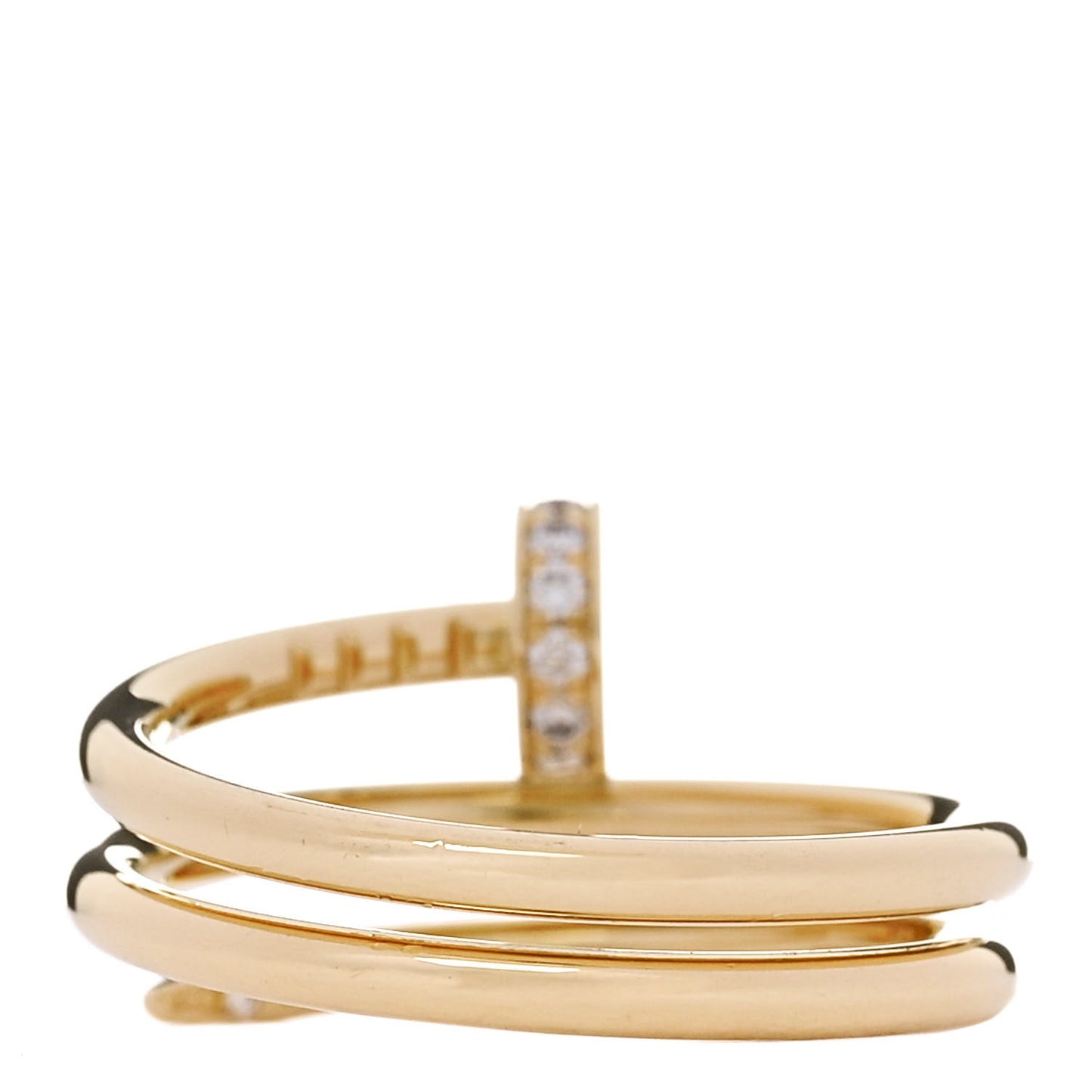18K Yellow Gold Diamond Double Juste Un Clou Ring 49 5