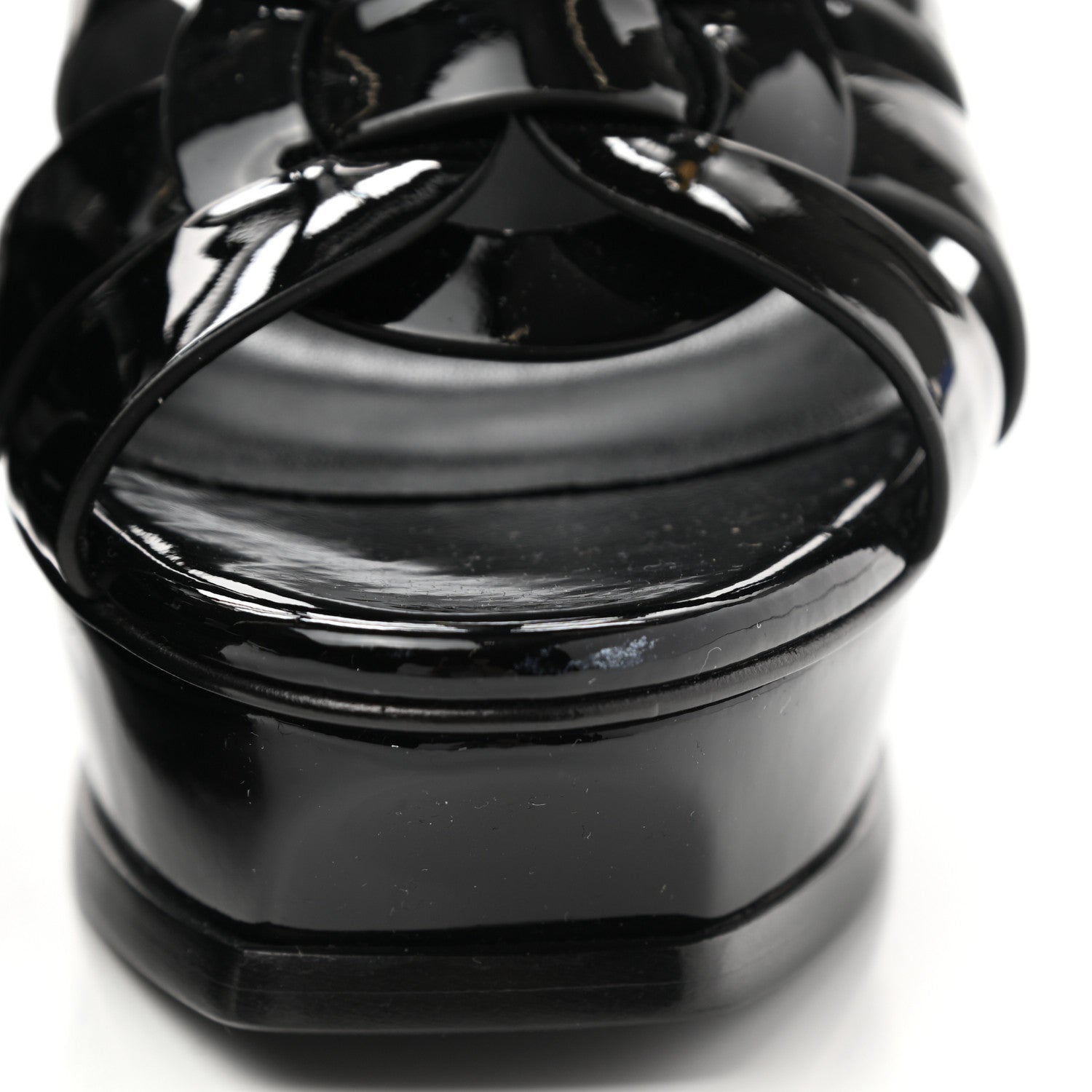 Saint Laurent Patent Tribute 105 Platform Sandals 37 Black 9 of 11