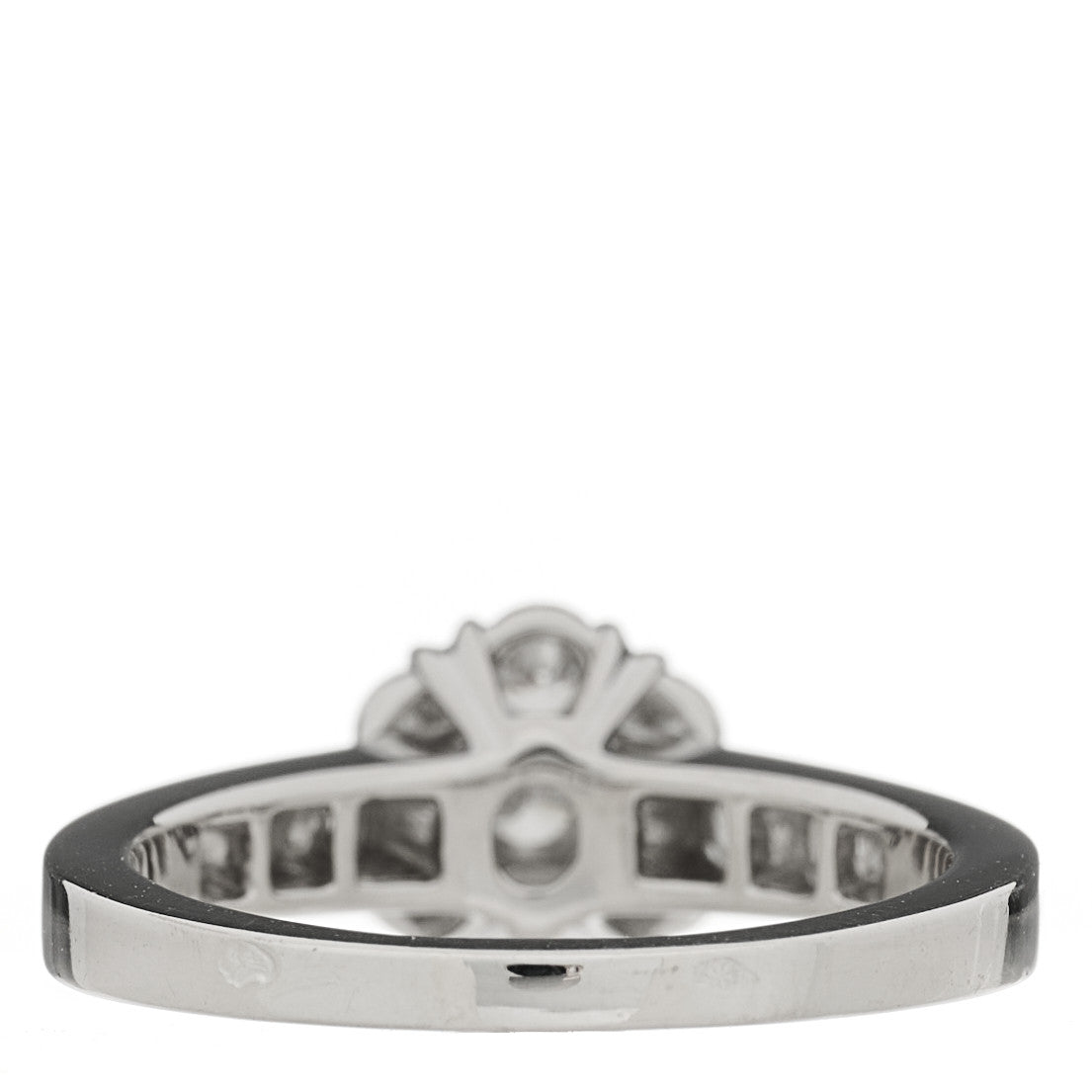 18K White Gold Diamond Fleurette Ring 48 4.5