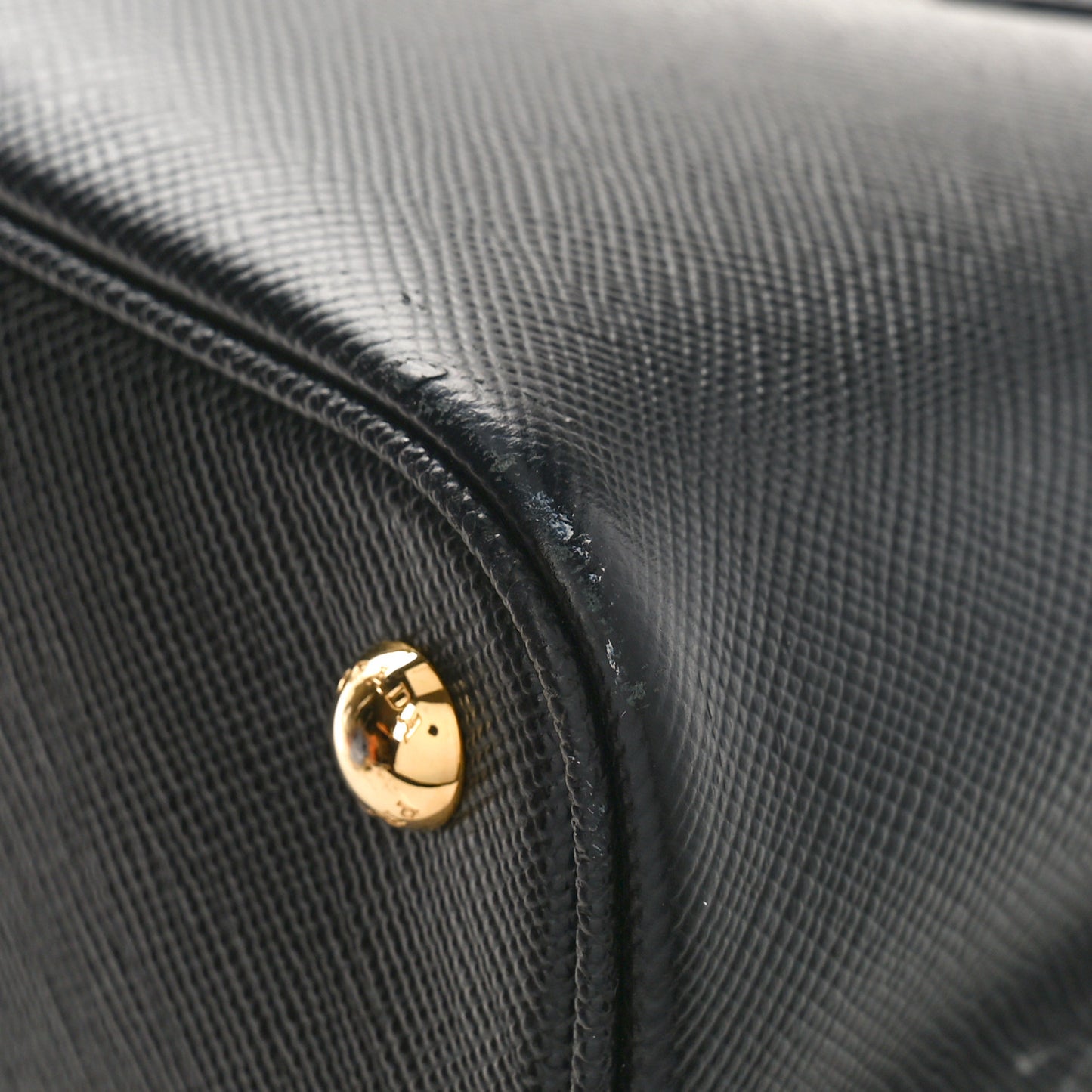 Saffiano Cuir Small Double Bag Black Fuoco