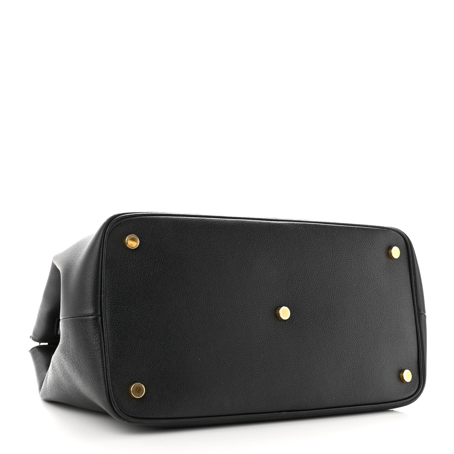 Pebbled Calfskin Medium Petra Bag Black
