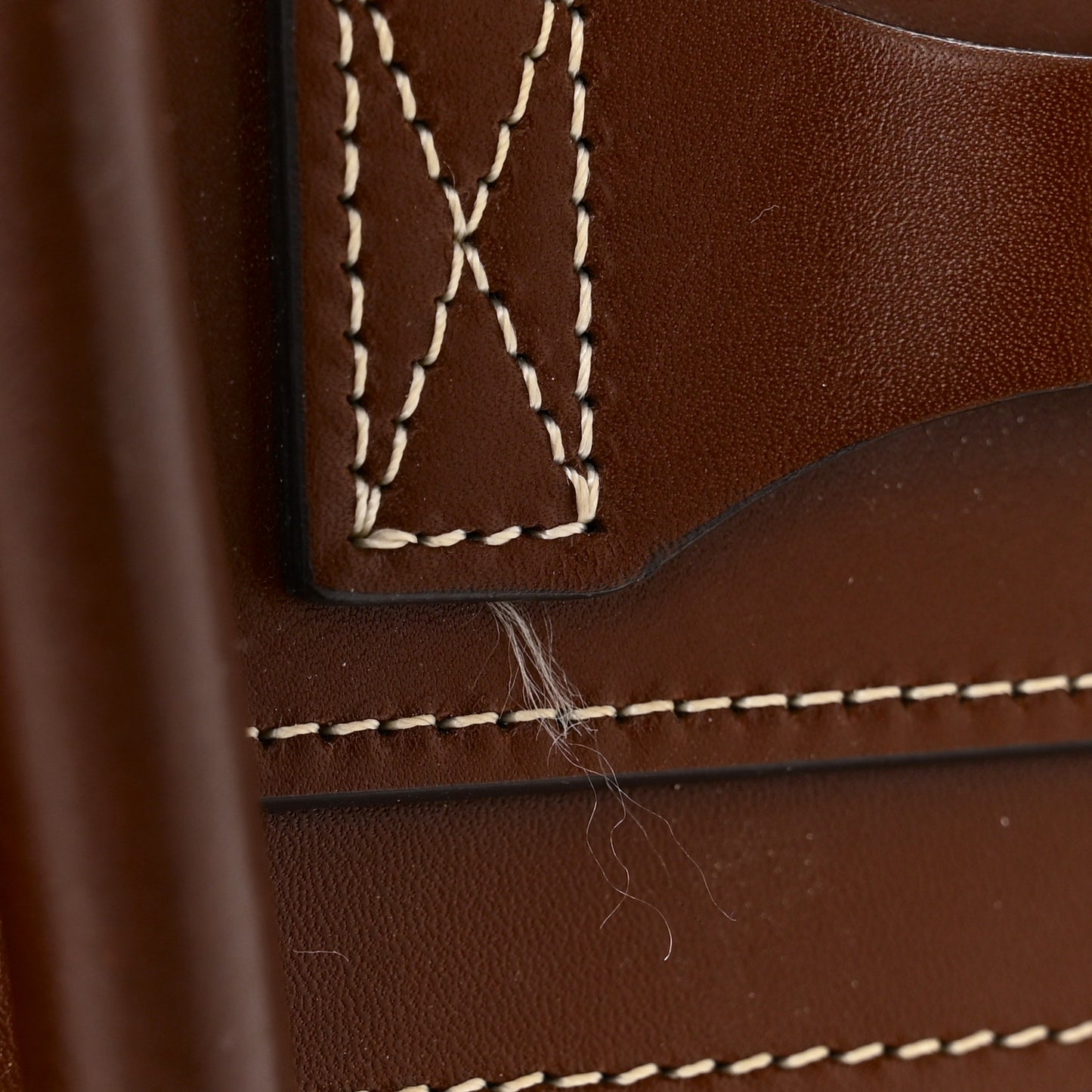 Satinated Natural Calfskin Micro Luggage Dark Brown