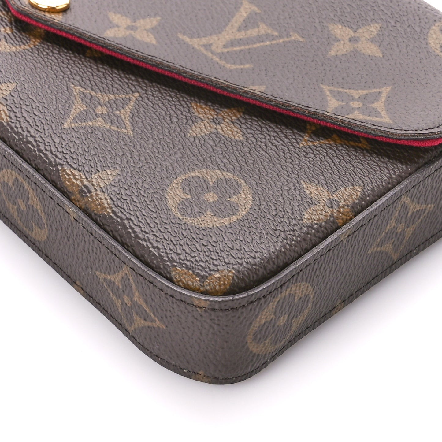 Monogram Pochette Felicie Chain Wallet Fuchsia