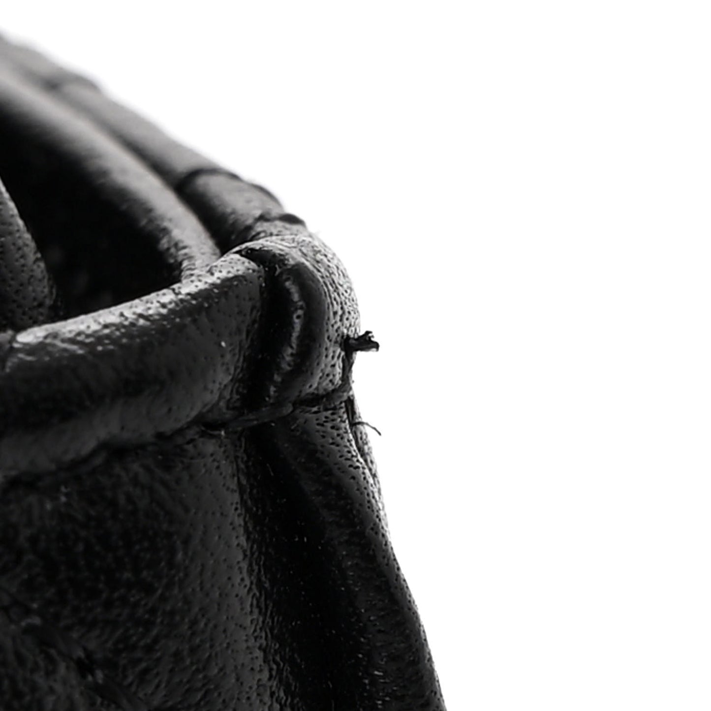 Calfskin Quilted Mini Drawstring Bucket Bag Black